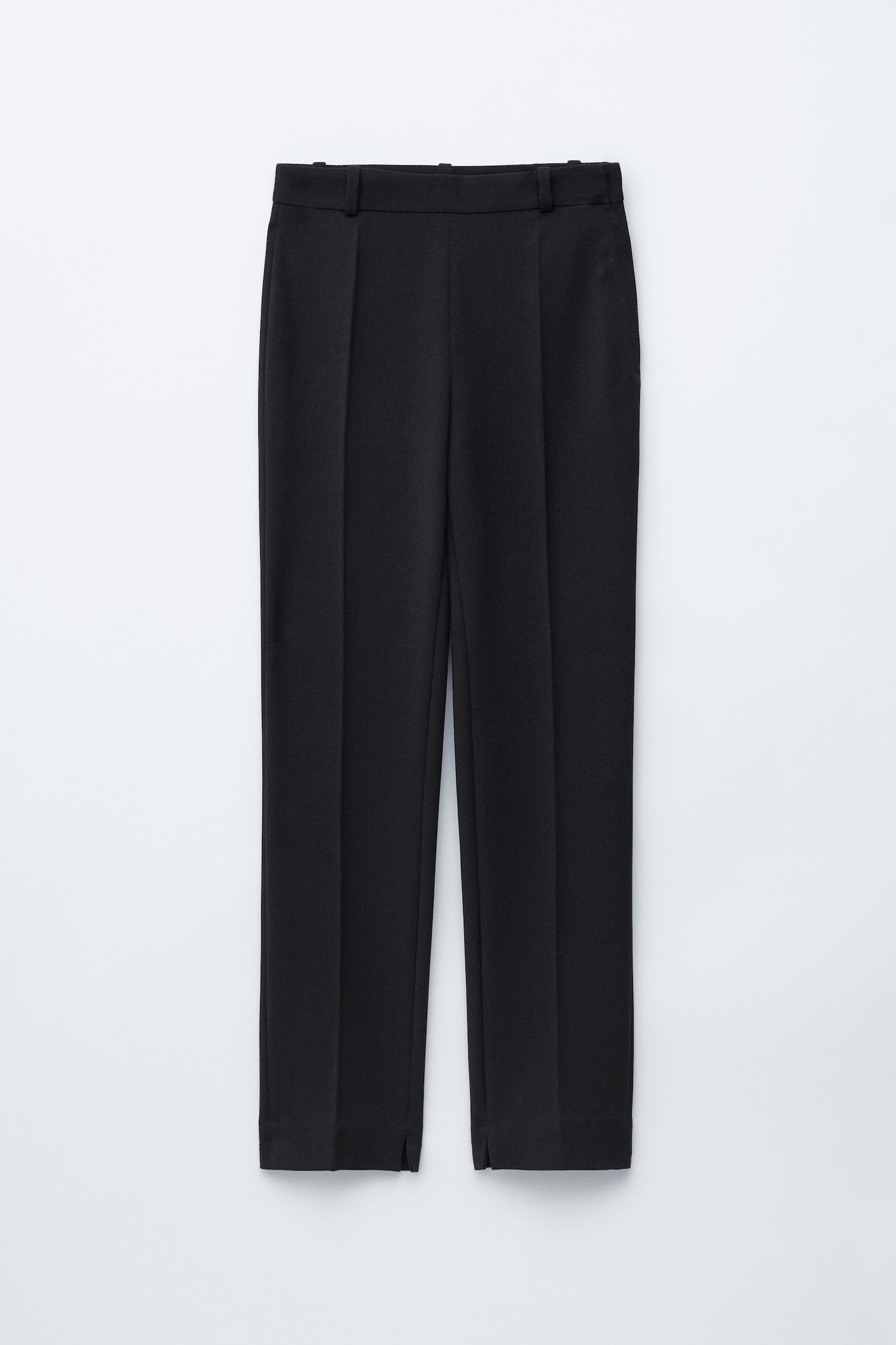 Pantaloni slim con pieghe pressate - Nero/Marrone kaki - 2