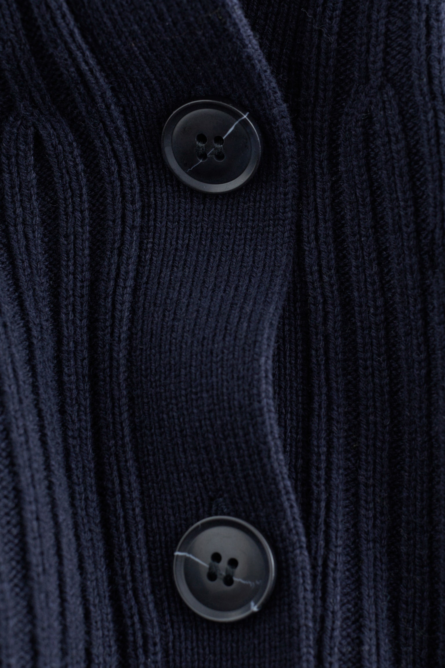 Cardigan in maglia con lavorazione a coste - Blu scuro - 3