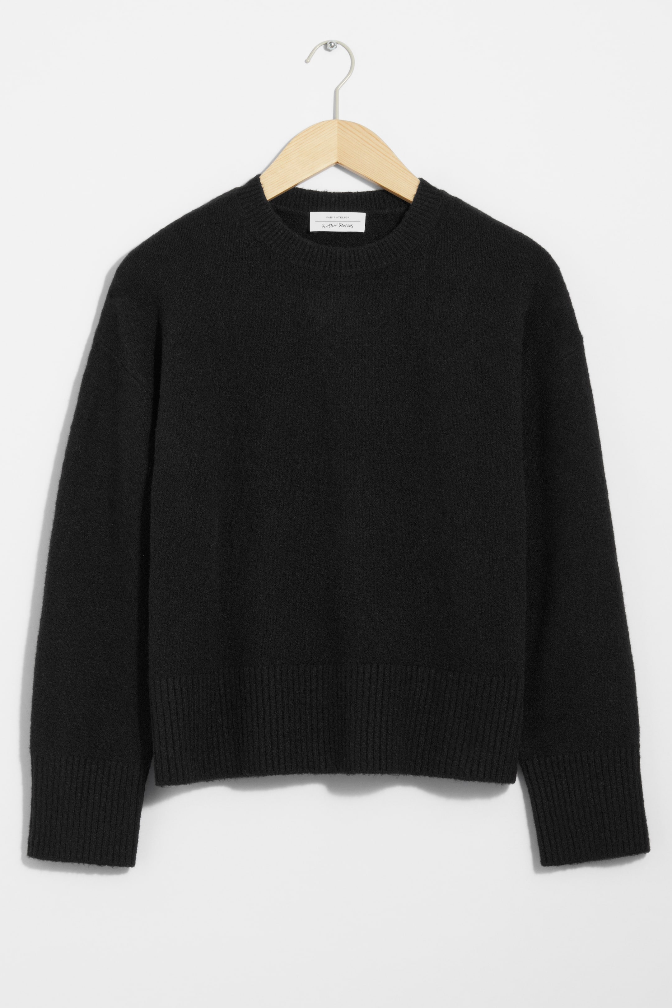 Relaxed Knit Jumper - Round neck - Long sleeve - Black - Ladies | H&M GB