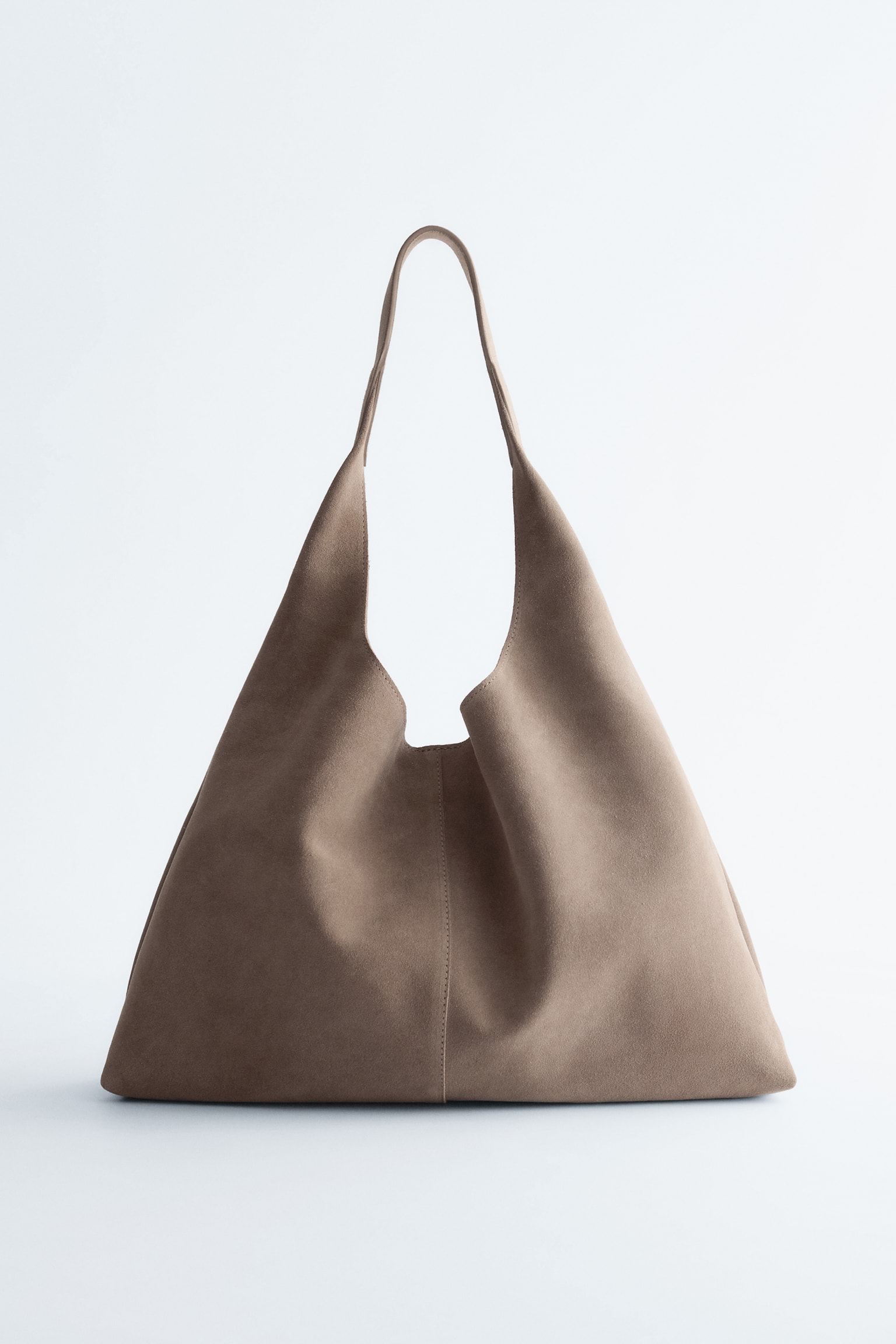 Große Tragetasche aus Veloursleder - Taupe/Dunkelrot/Braun/Dunkelgrau/Smaragdgrün/Hellblau/Rost - 2