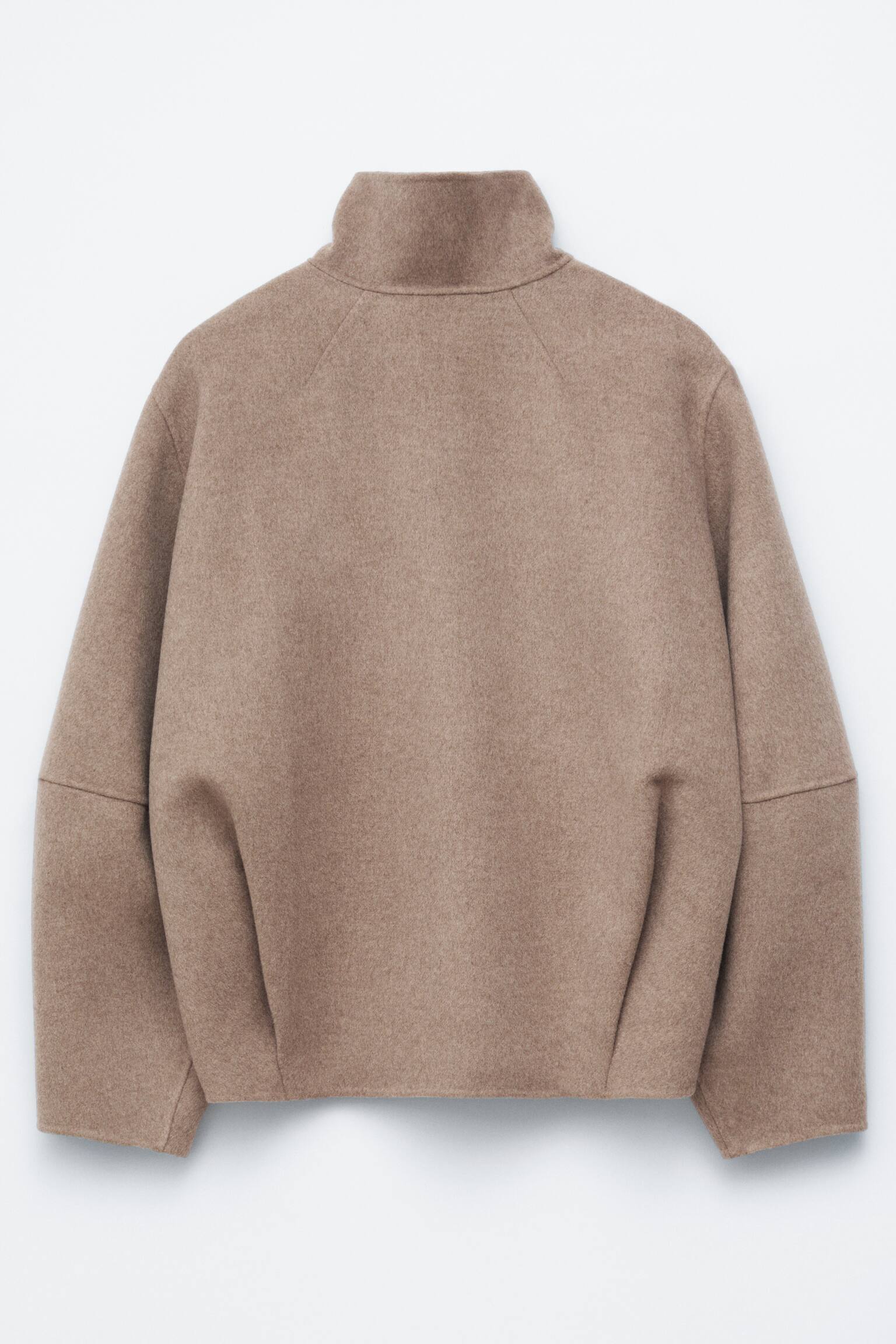 Giacca in lana con zip - Beige scuro/Grigio scuro - 6