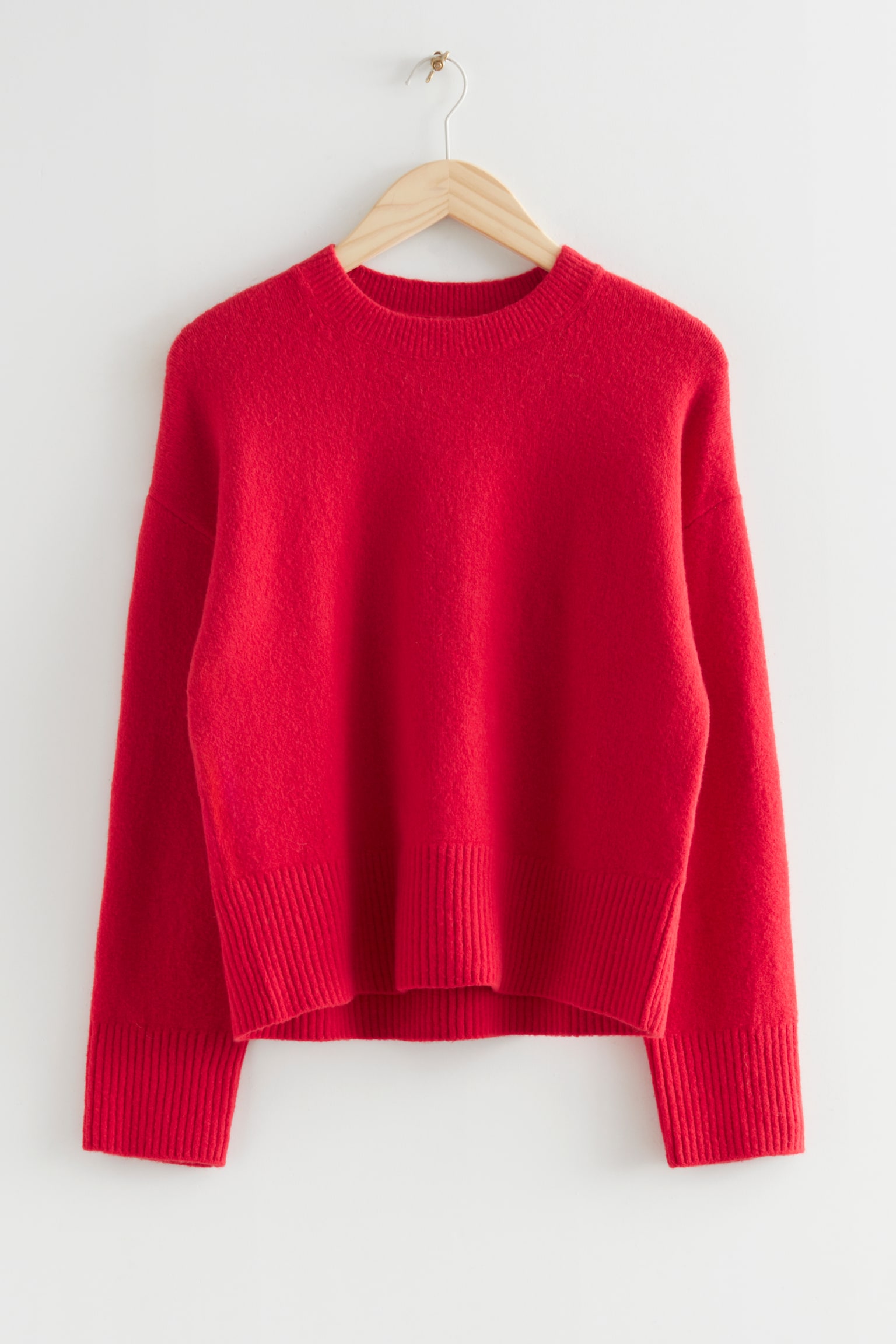 Relaxed Knit Jumper - Red/Black/White/Green/Grey Melange/Pale Green/Khaki/Navy/Mole/Bright Blue/Dark Green/Bright Pink/Mint - 2