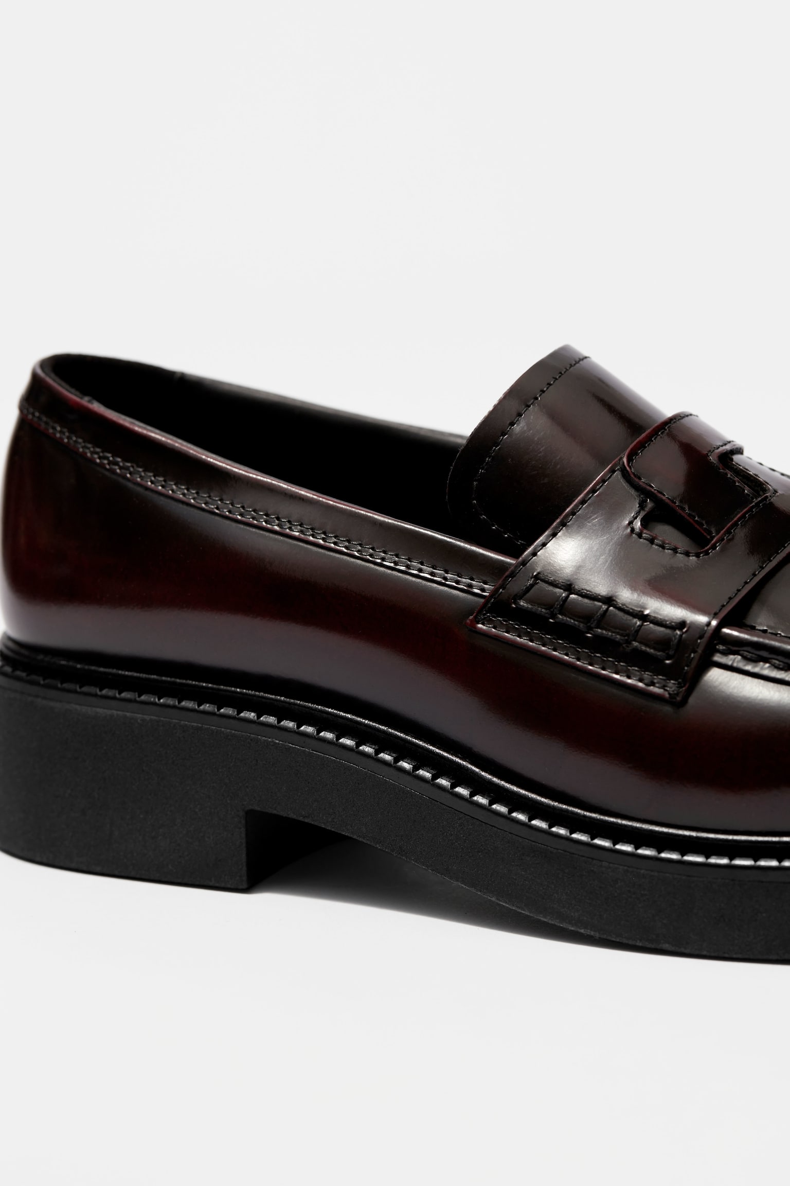 Chunky Leather Loafers - Red/Black - 6