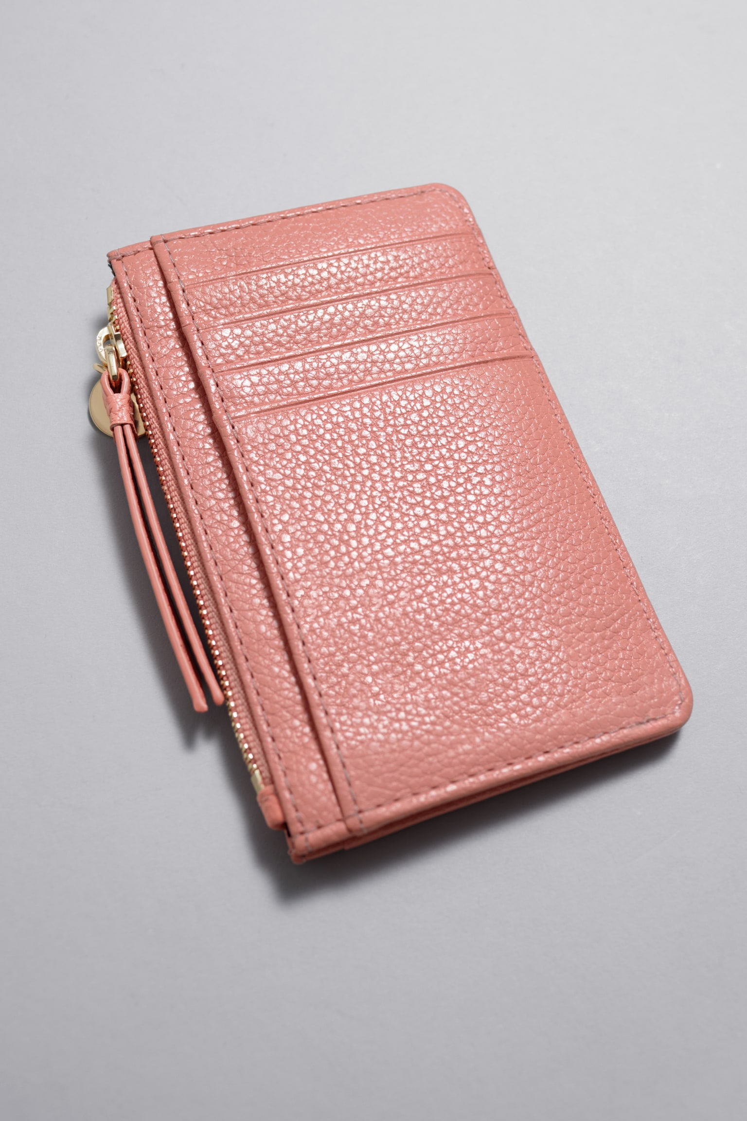 Leather Card Wallet - Rose/Beige/Black/Rose - 2