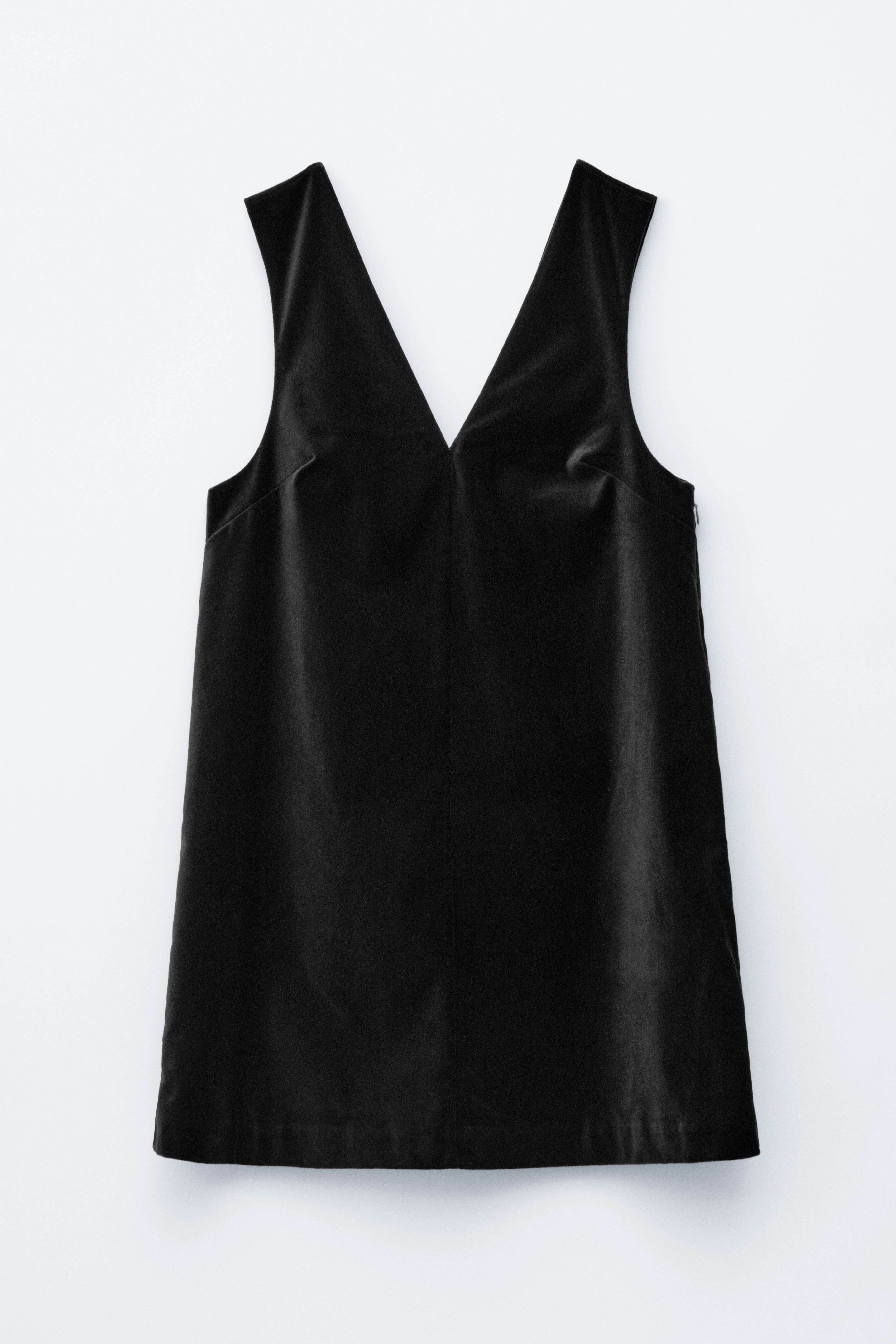 Minikleid aus Samt mit V-Ausschnitt - Schwarz