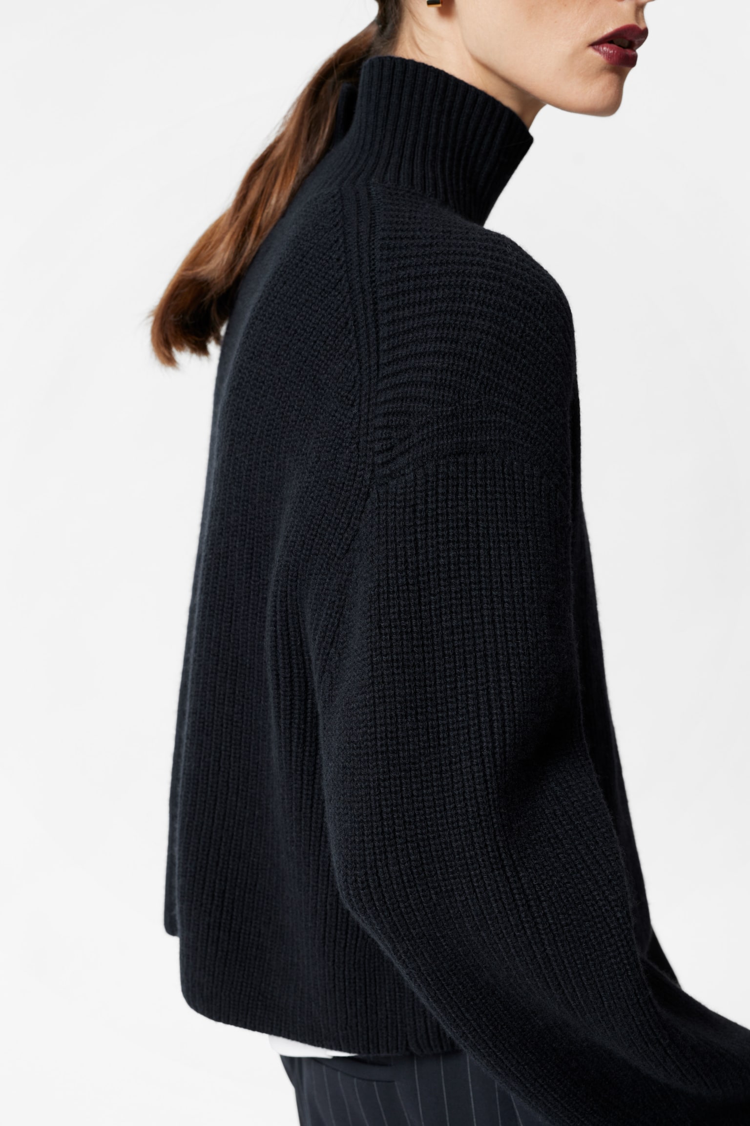 Rib-Knit Turtleneck Jumper - Navy/Dark Khaki - 7