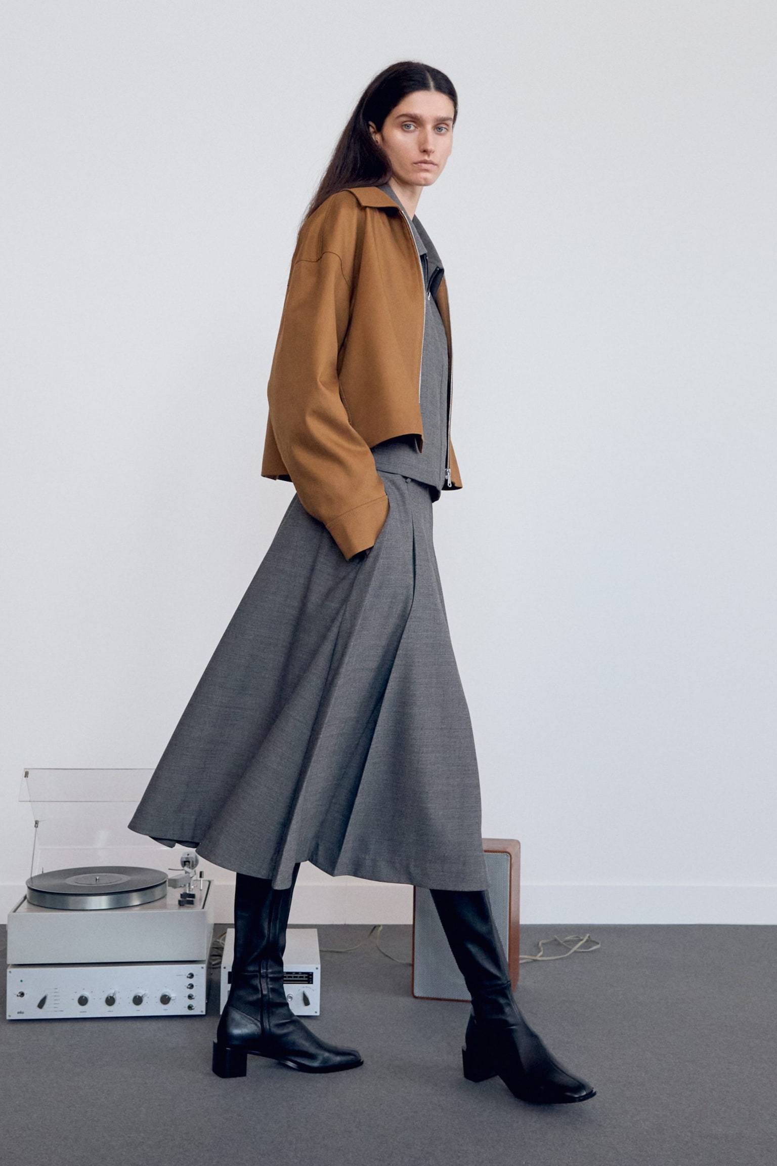 Kurze Twilljacke - Dunkelbeige - 10