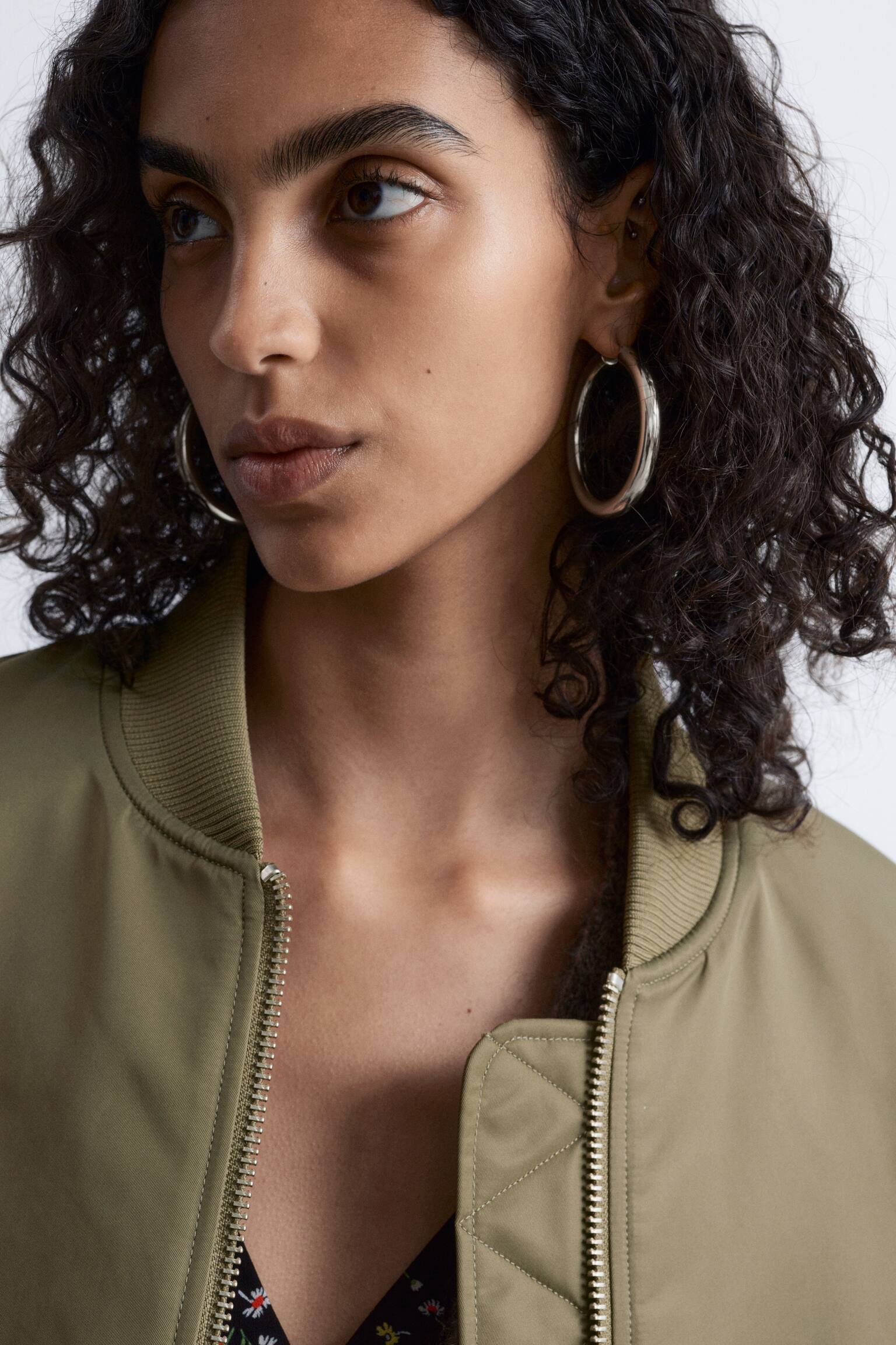 Lange Bomberjacke - Khaki/Khaki - 5