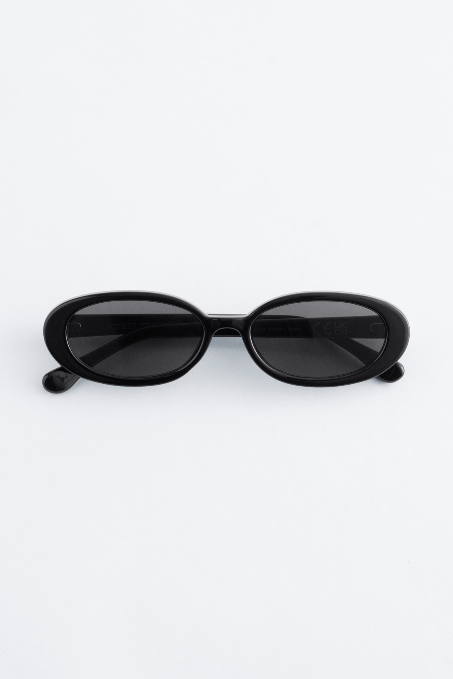 Slim Oval-Frame Sunglasses - Black/Burgundy