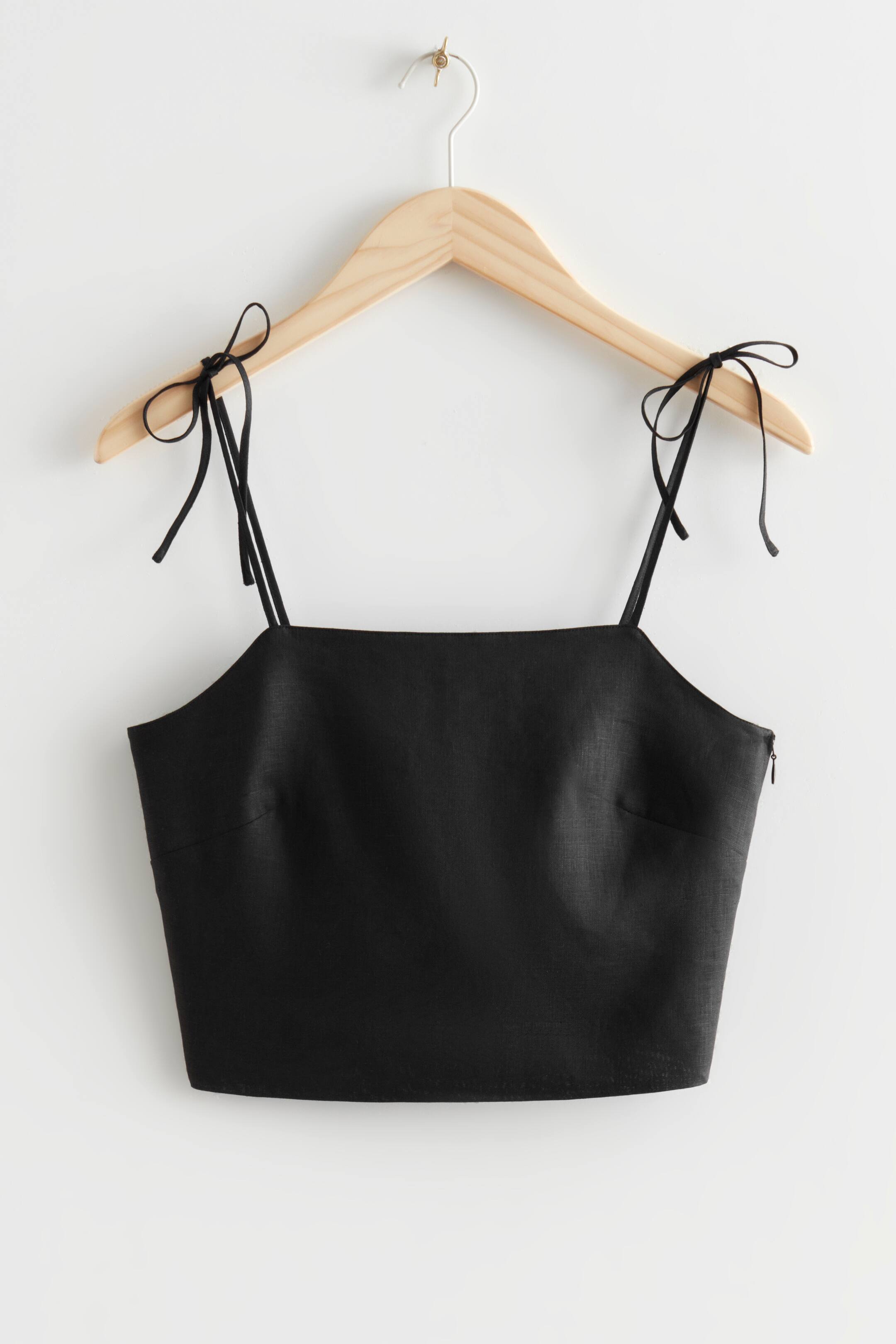 Black Strappy Style Crop Top