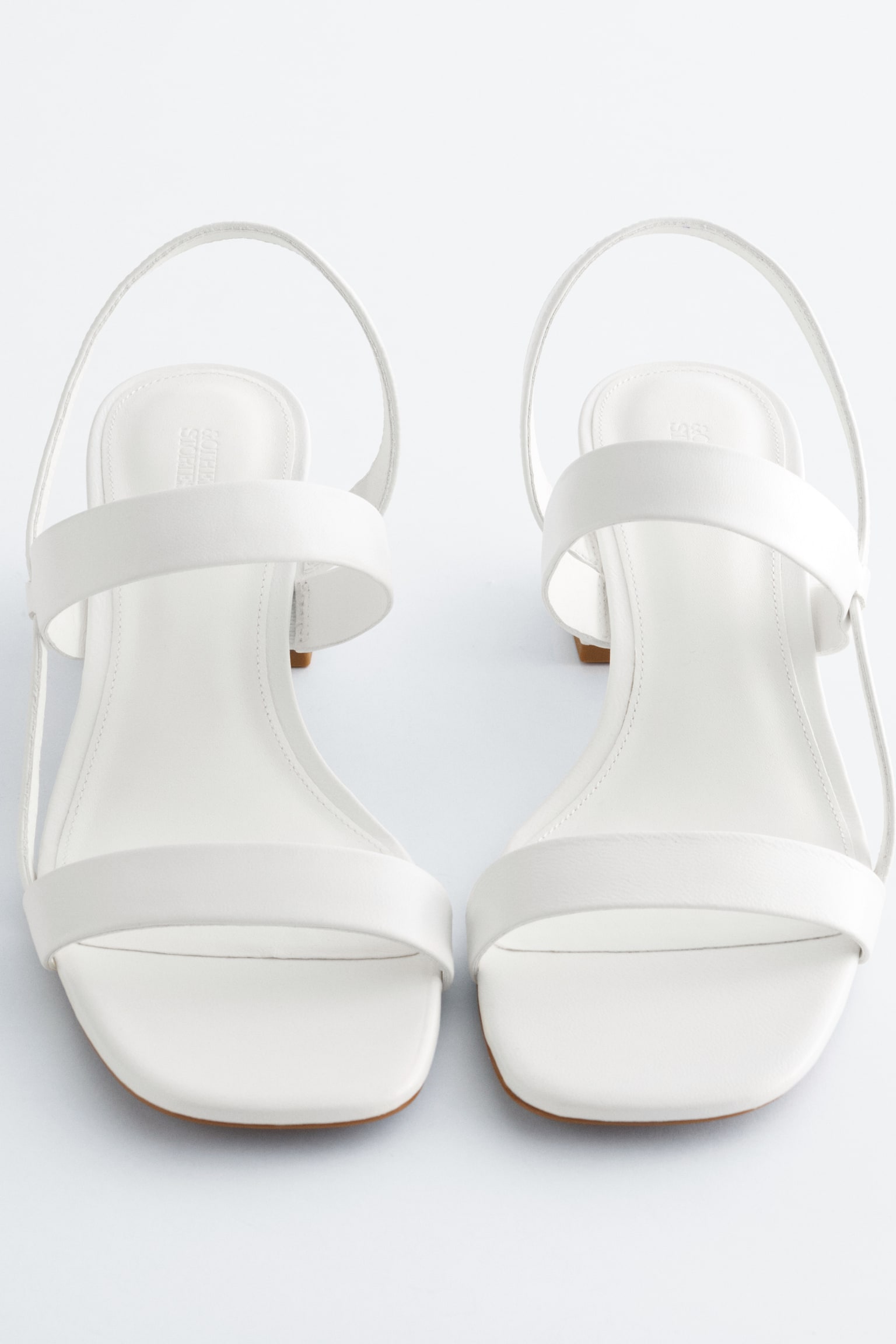 Remienkové sandále na blokovom podpätku - Biela/Béžová/Čierna - 6