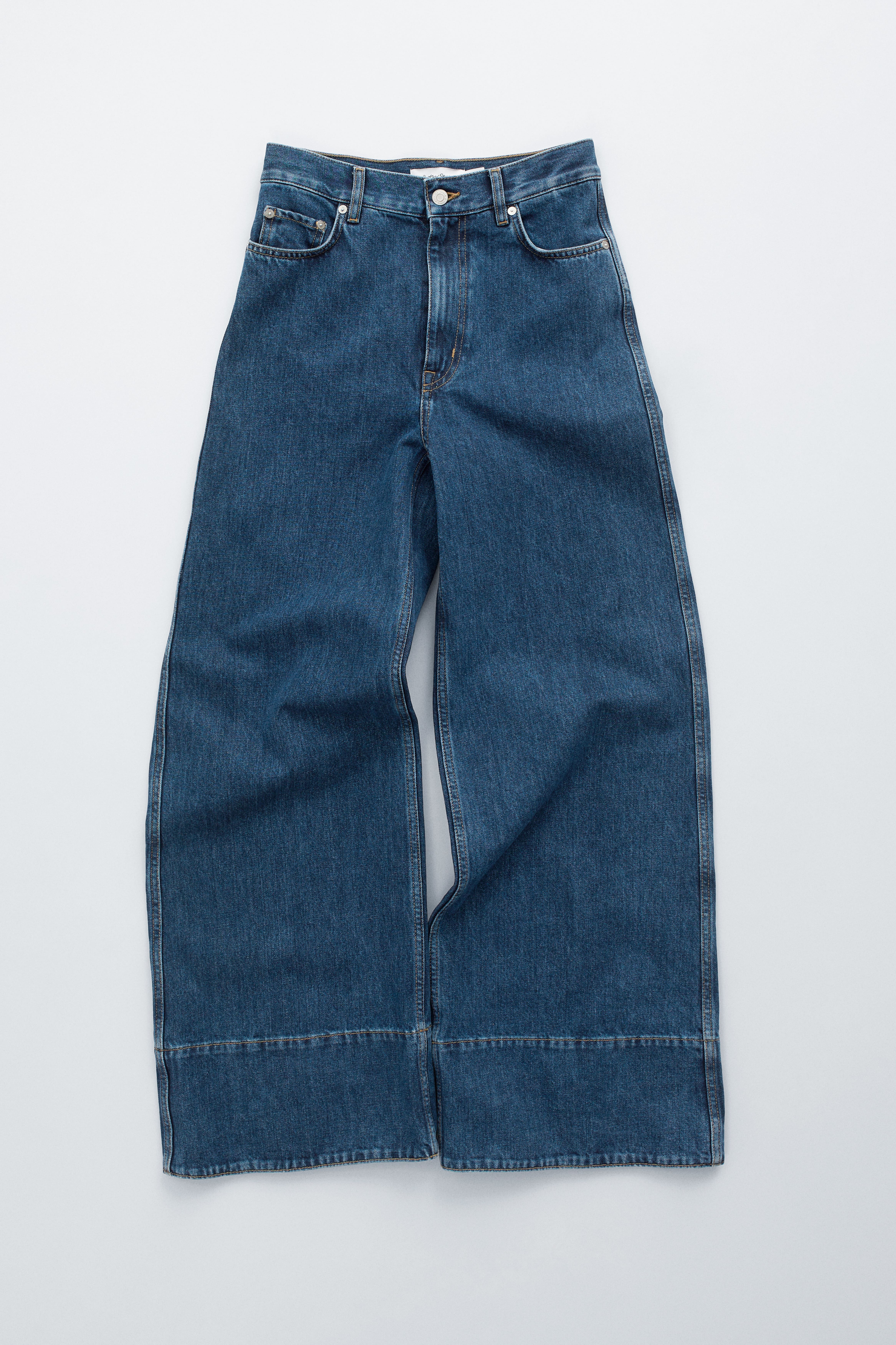 Lange jeans med vide ben - Blå/Forvasket sort