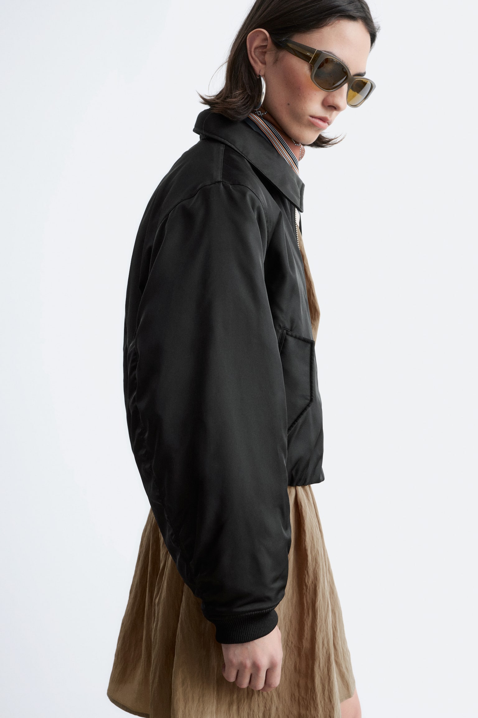 Verkürzte Bomberjacke - Schwarz - 3