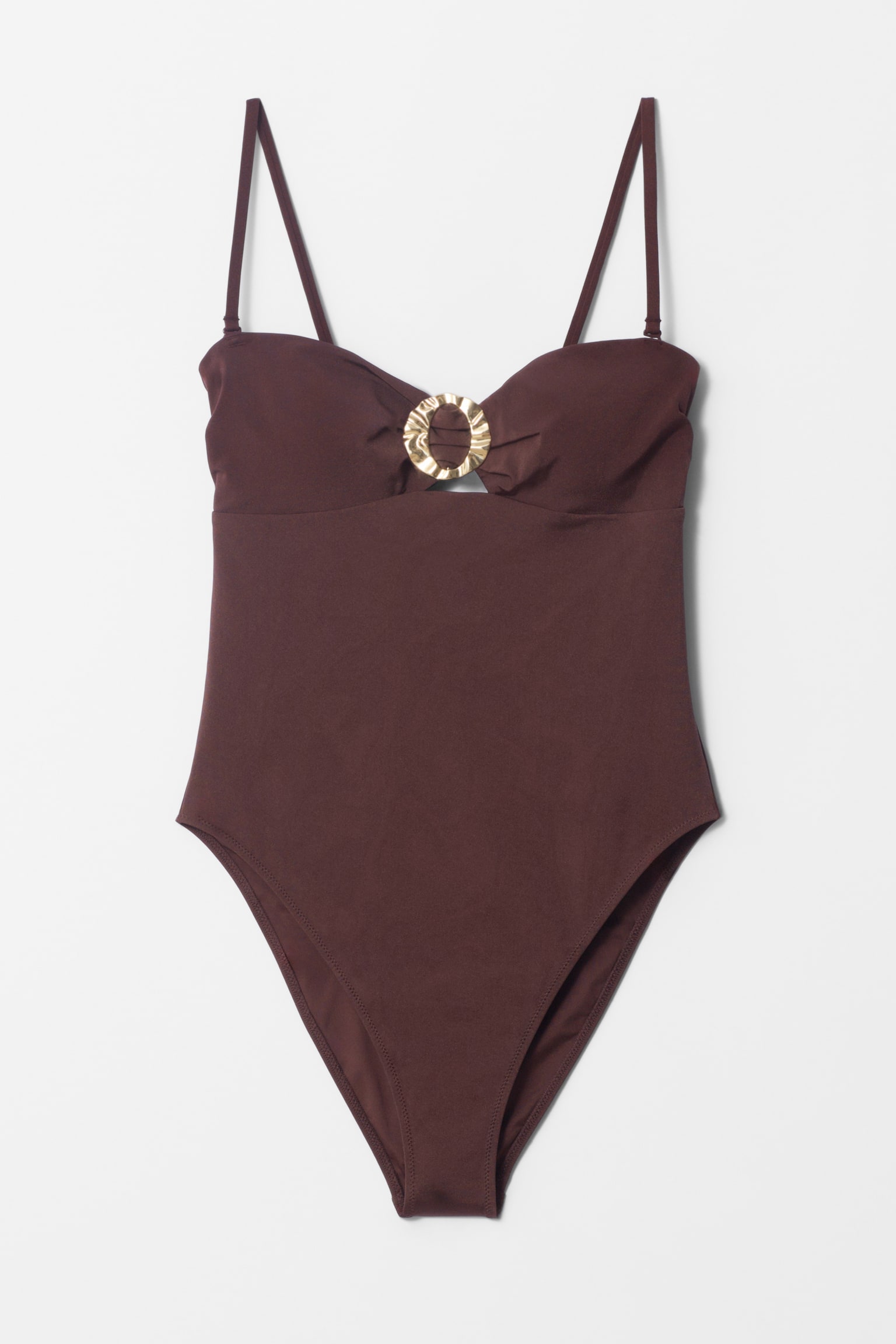 Buckle-Detail Swimsuit - Burgundy - 2