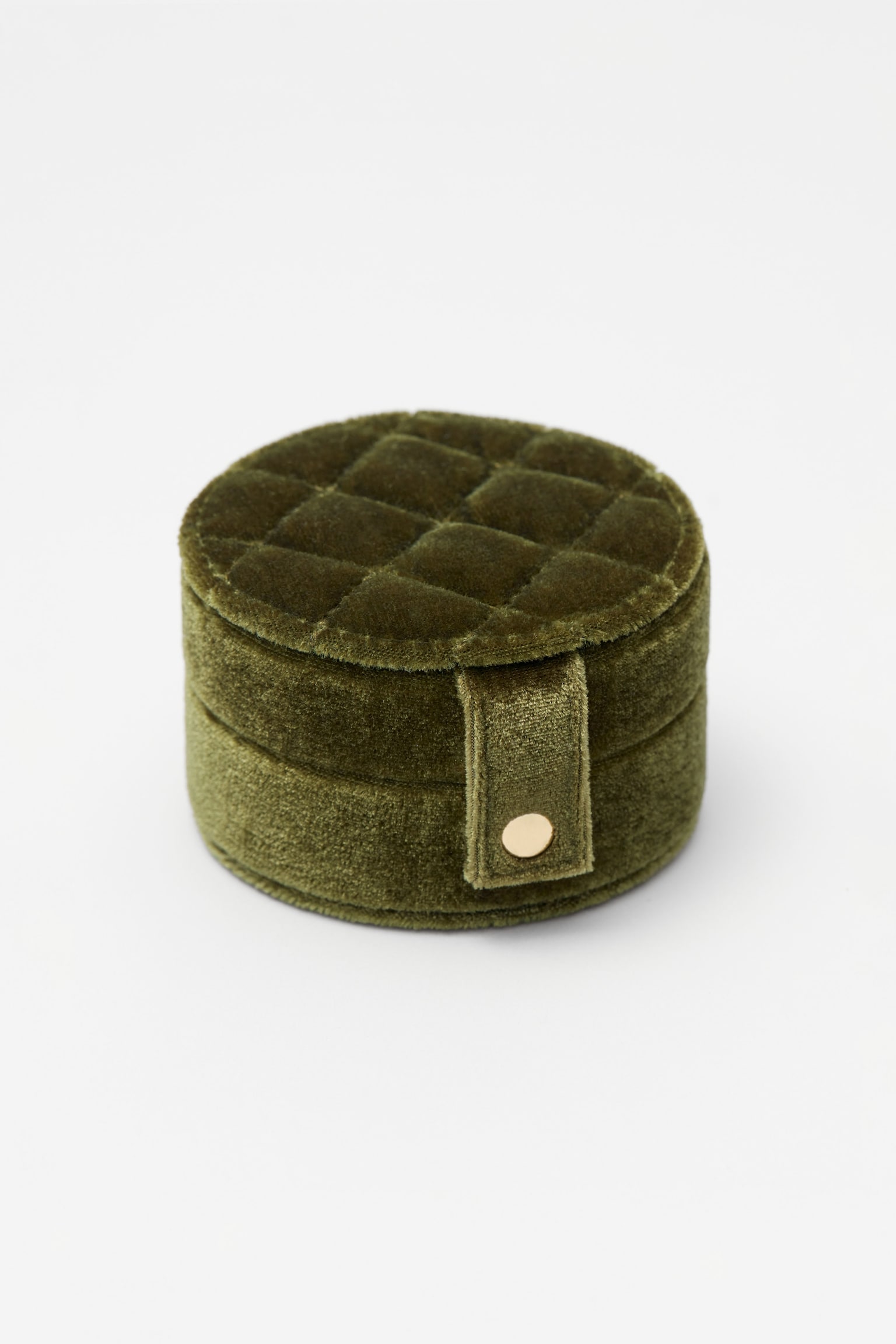 Velvet Jewellery Box - Olive - 1