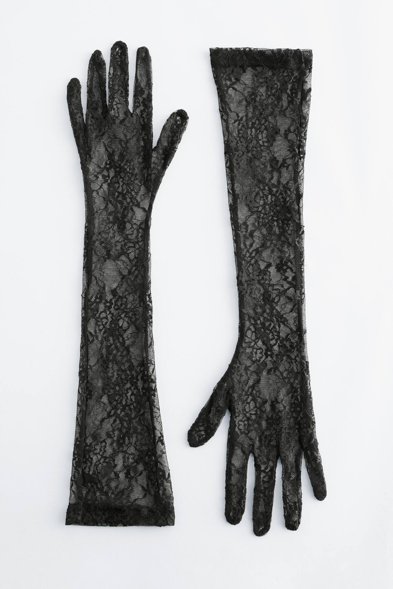 Lange kanten handschoenen - Zwart