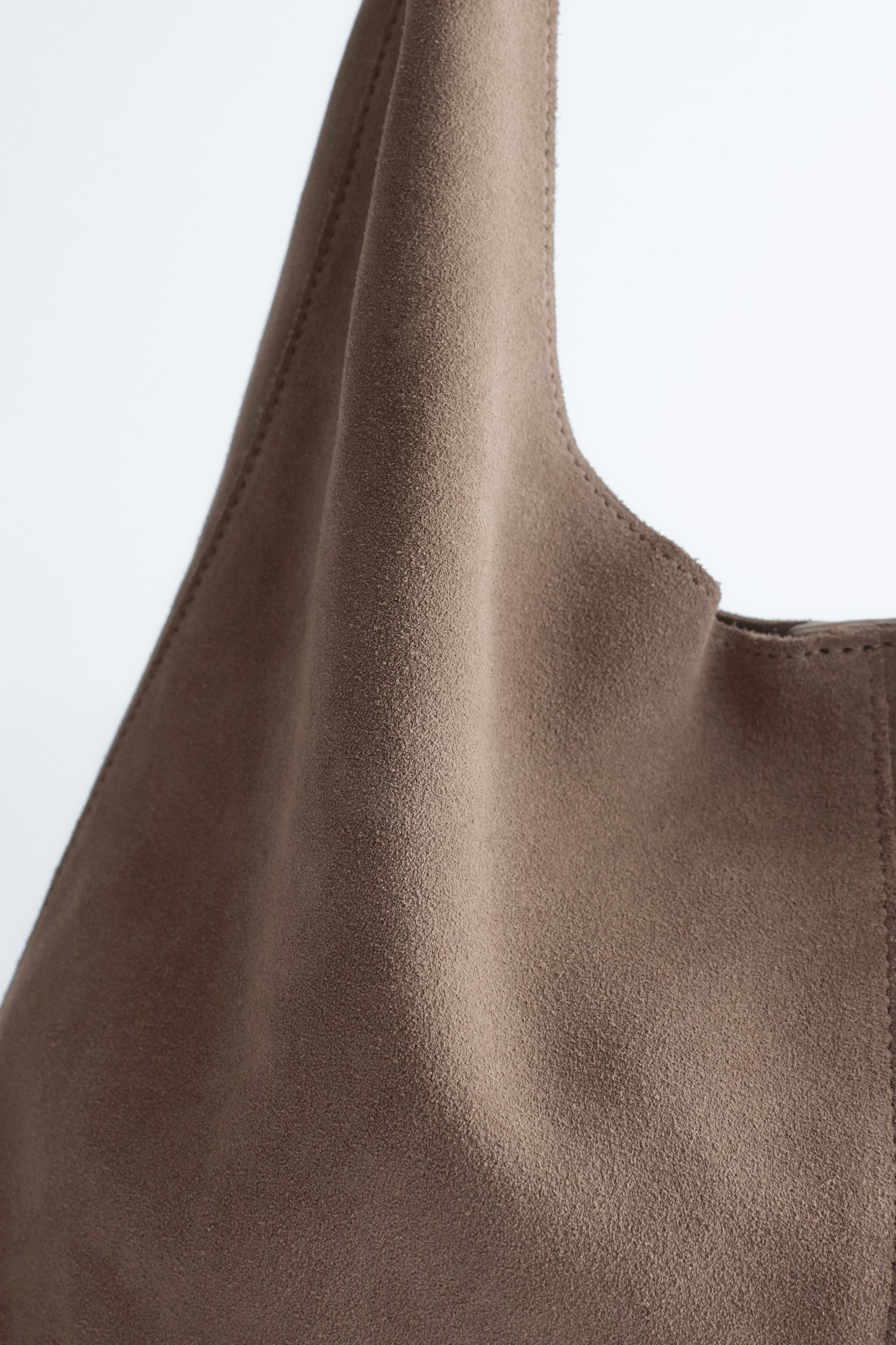 Klassische Tragetasche aus Veloursleder - Beige/Braun/Grün/Rost - 5