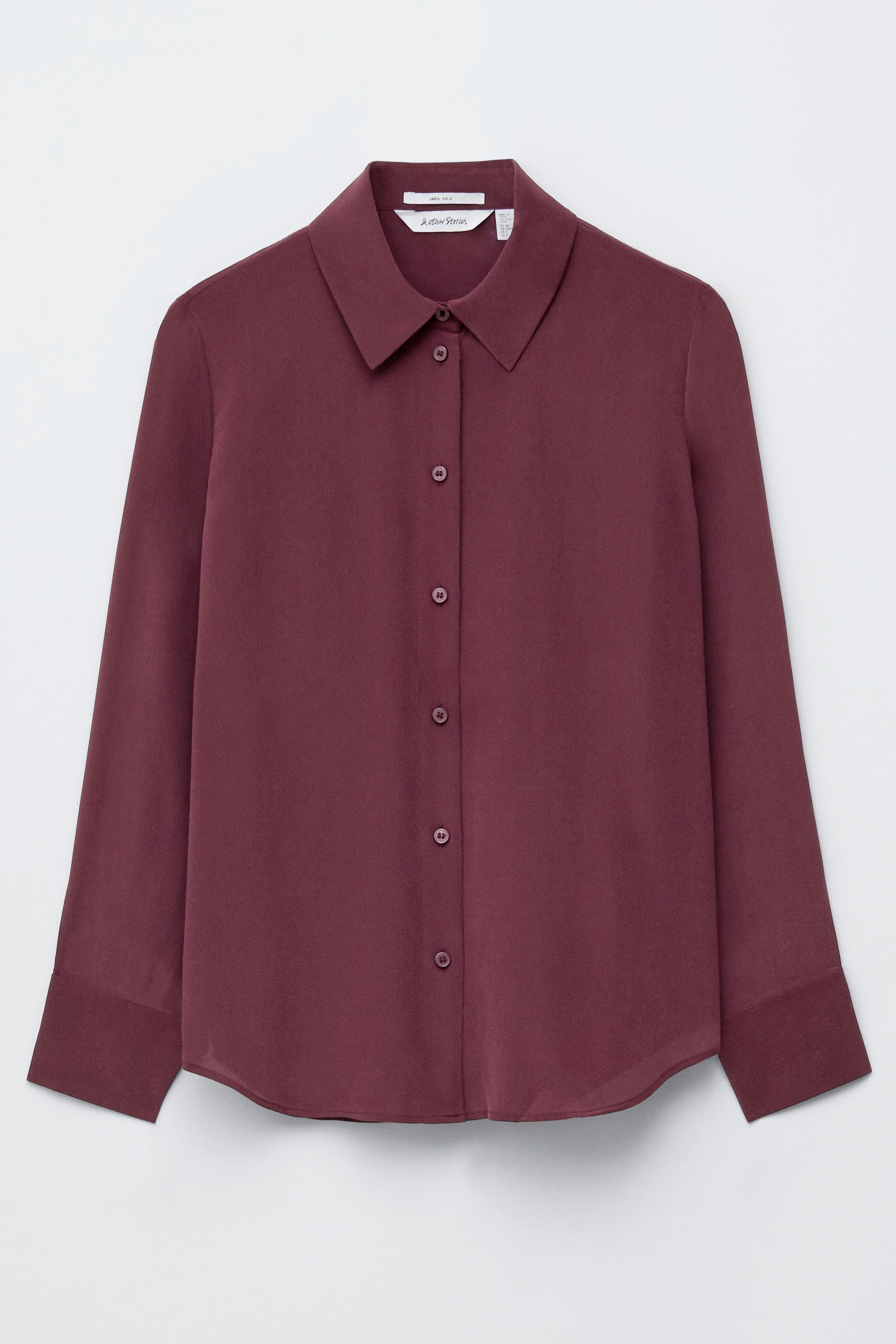 Seidenbluse - Dunkelrot/Khaki-Braun