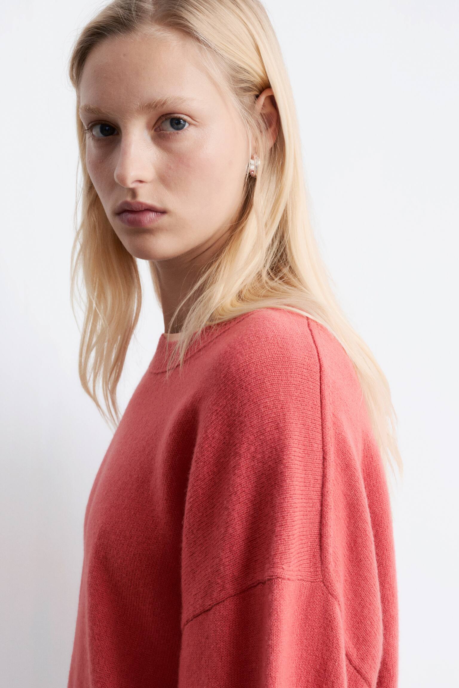 Maglione oversize - Rosso/Blu navy/Grigio mélange/Turchese chiaro - 5