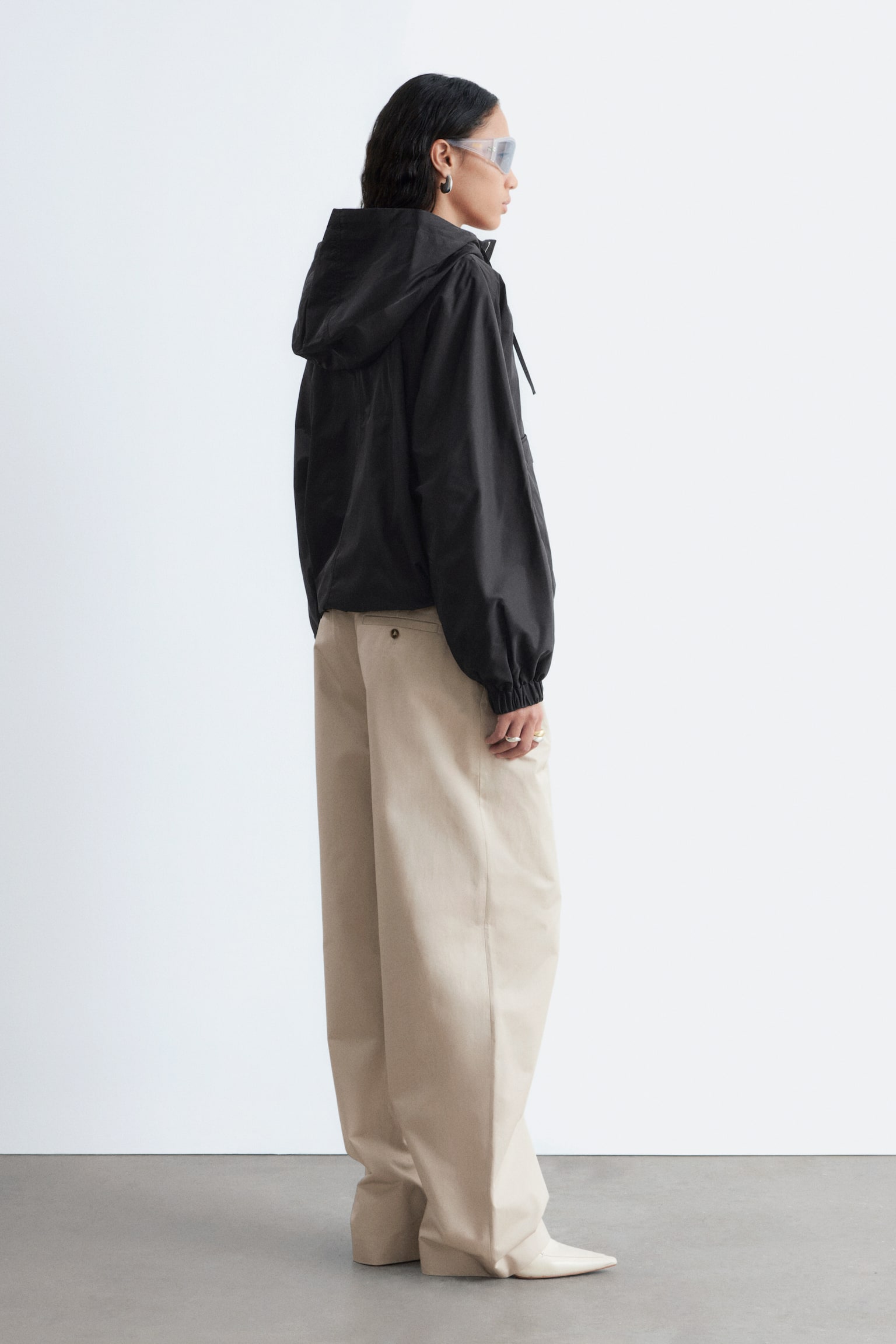 Anorak con cappuccio - Nero/Arancione - 7