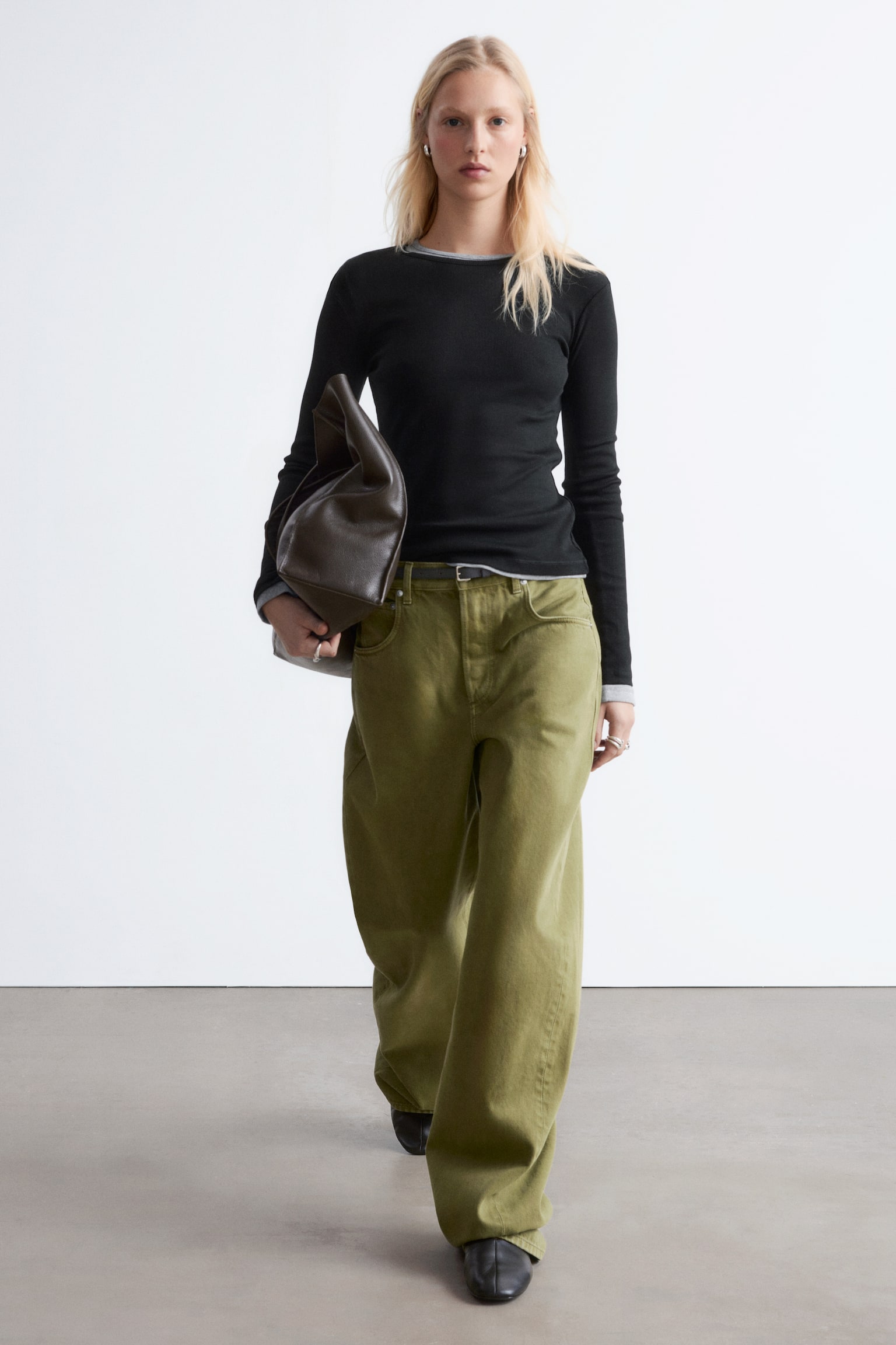 Haut côtelé à manches longues - Black/Marron foncé/Rayures beiges/noires/Blanc/Rayures brunes et blanches/Gris clair/Vert foncé - 3