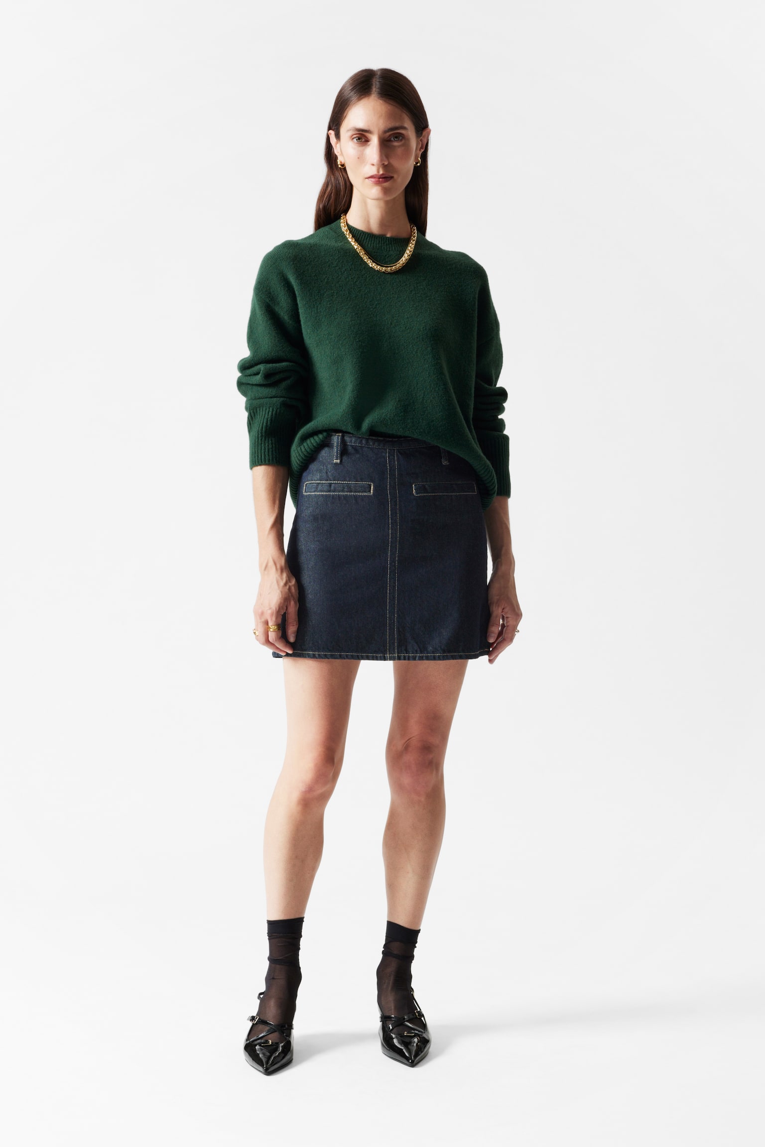 Relaxed Knit Jumper - Dark Green/White/Red/Black/Pale Green/Green/Khaki/Grey Melange/Navy/Bright Blue/Mole/Bright Pink/Mint - 3