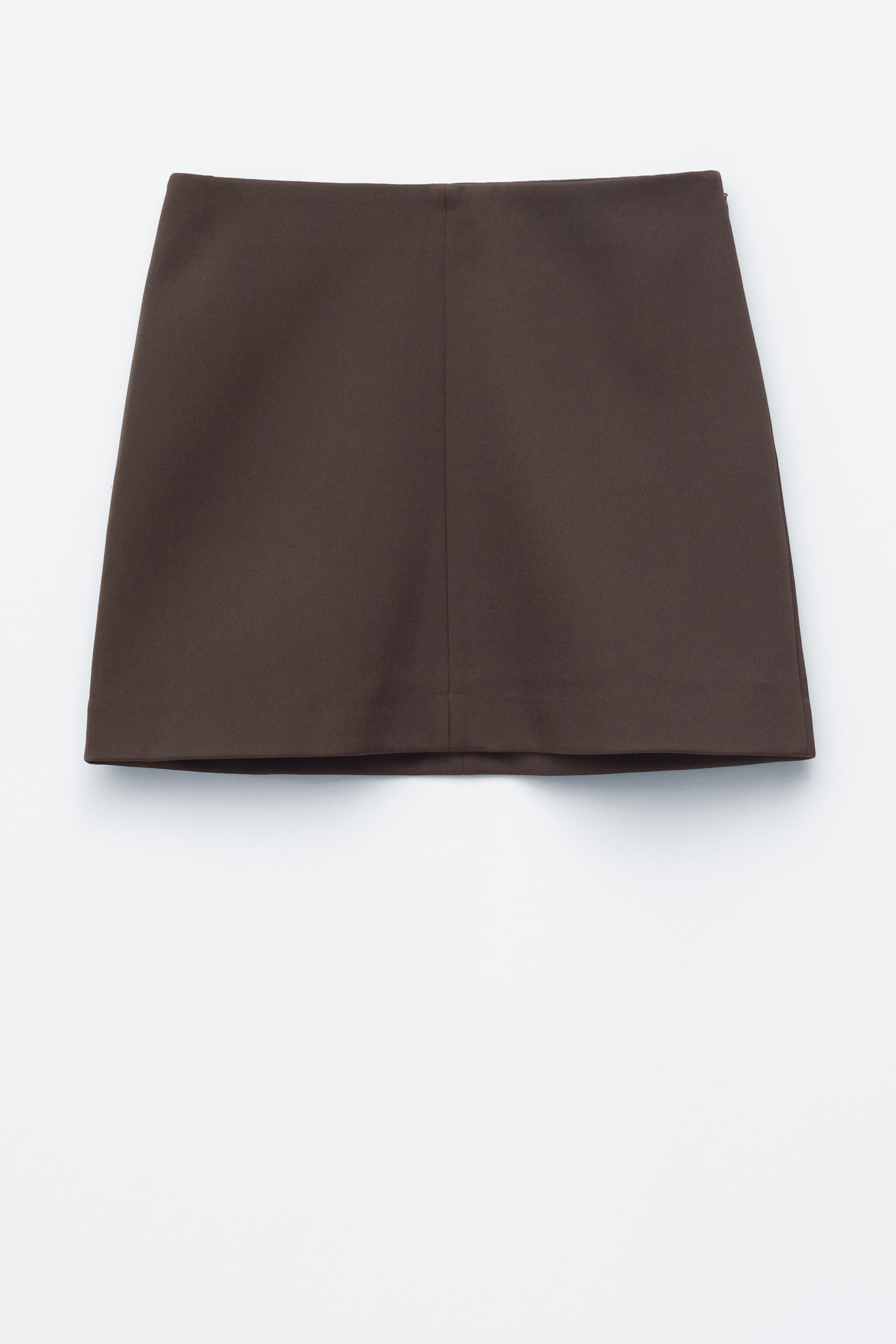 Minirock in A-Linie - Dunkelbraun