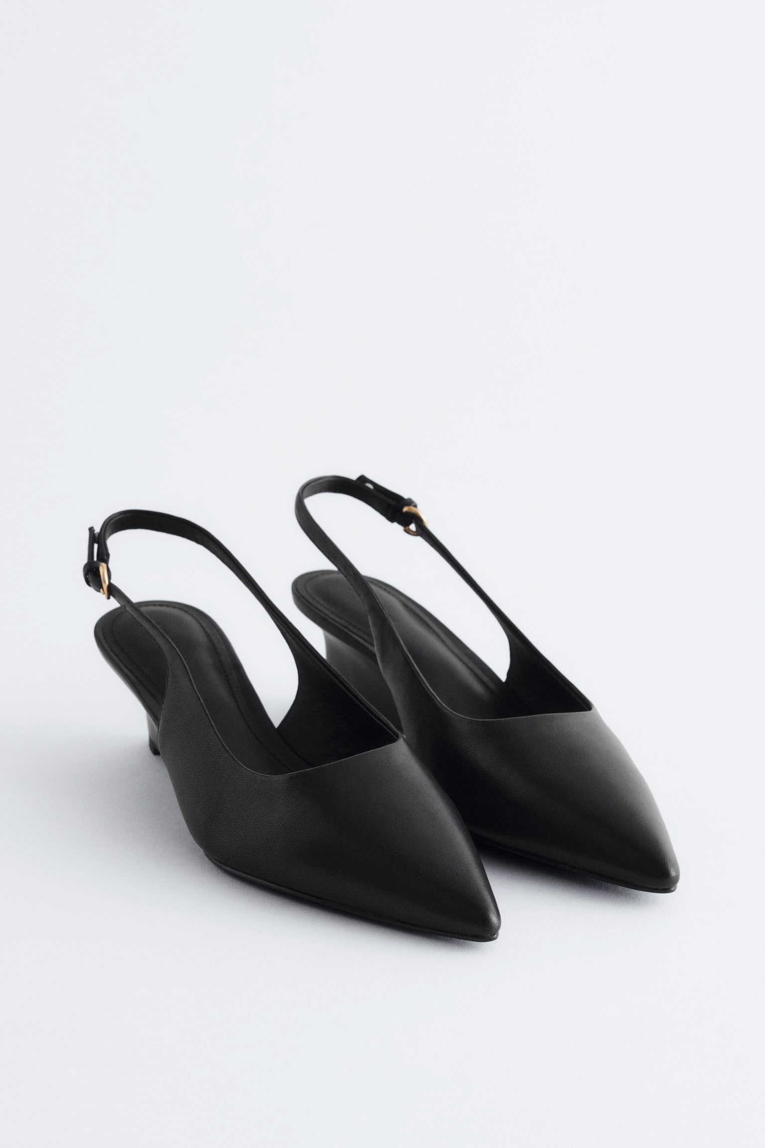 Escarpins compensés à brides en cuir - Noir/Motif serpent gris - 5