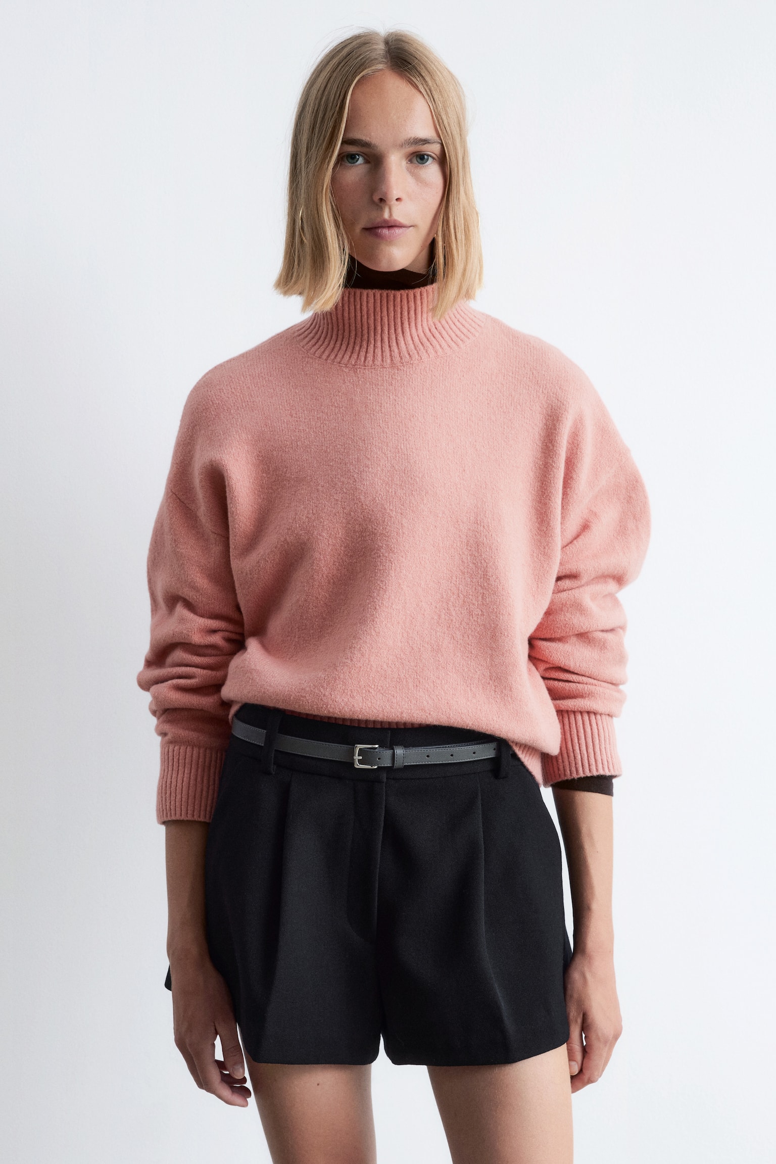 Jumper med turtleneck - Pink/Knaldrød/Bordeaux/Mørk beige/Klar blå/Mørk gråbrun - 2