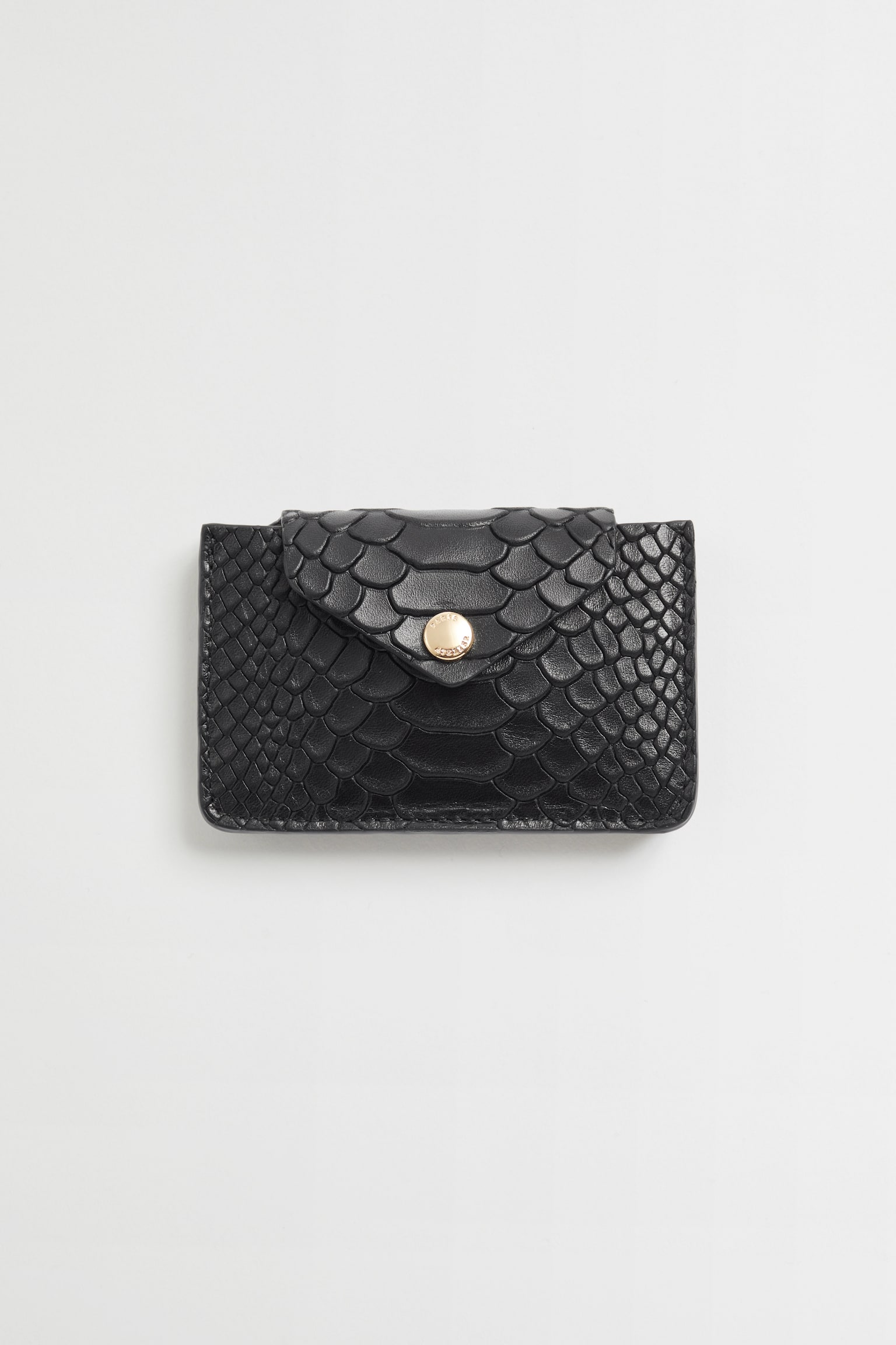 Leather Card Holder - Black/Rose - 1