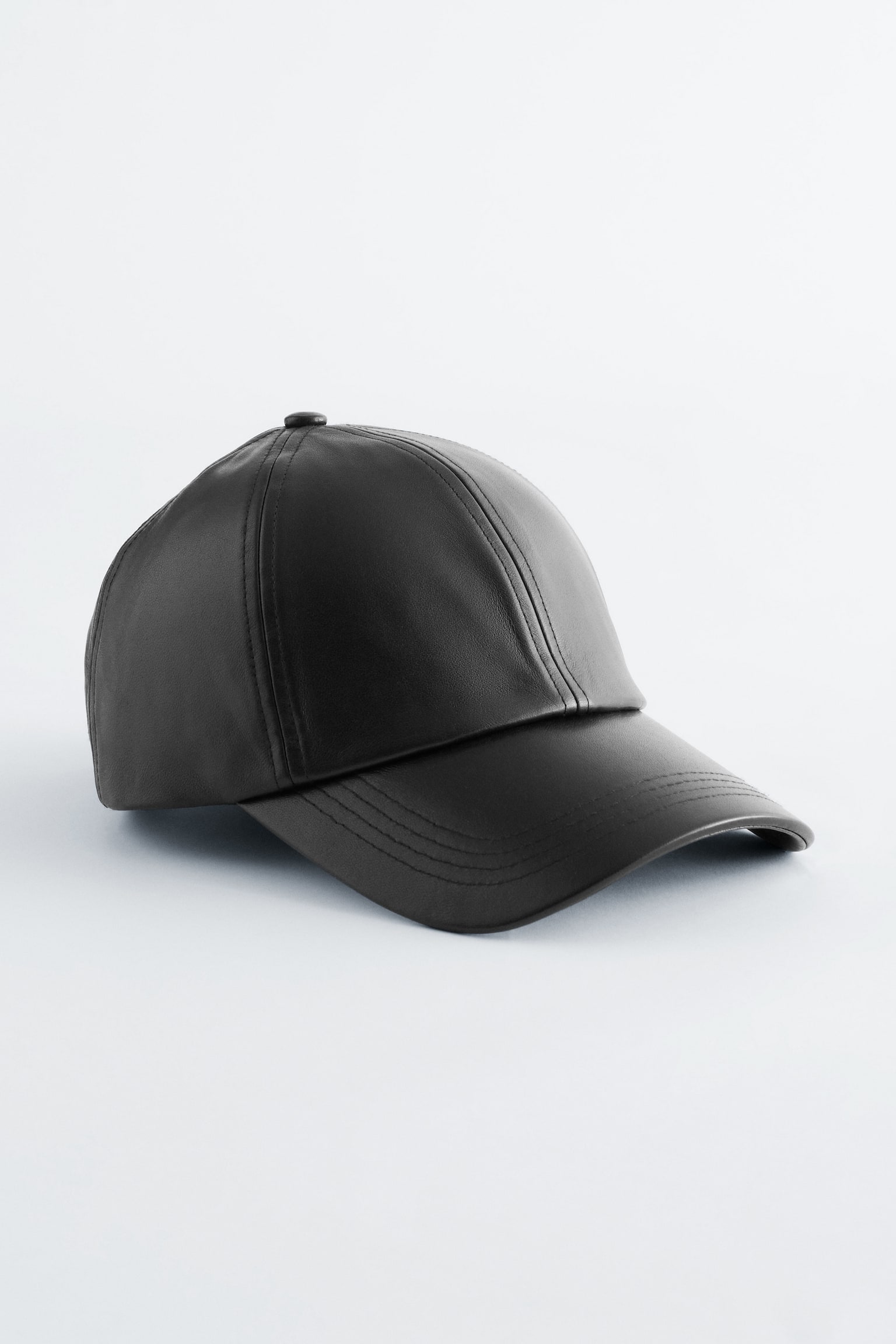 Cappellino in pelle - Nero