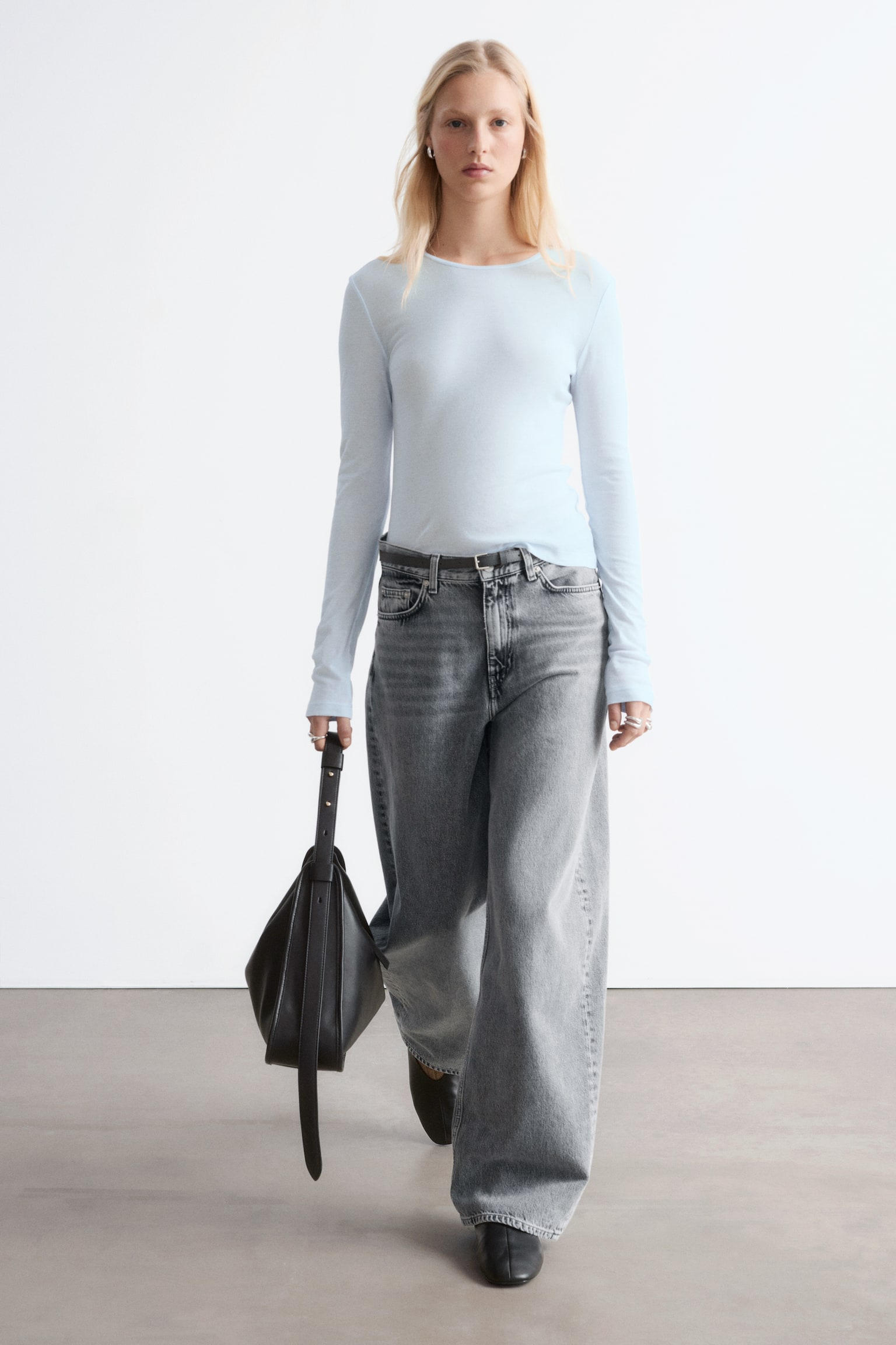 Haut transparent à manches longues - Bleu clair - 3