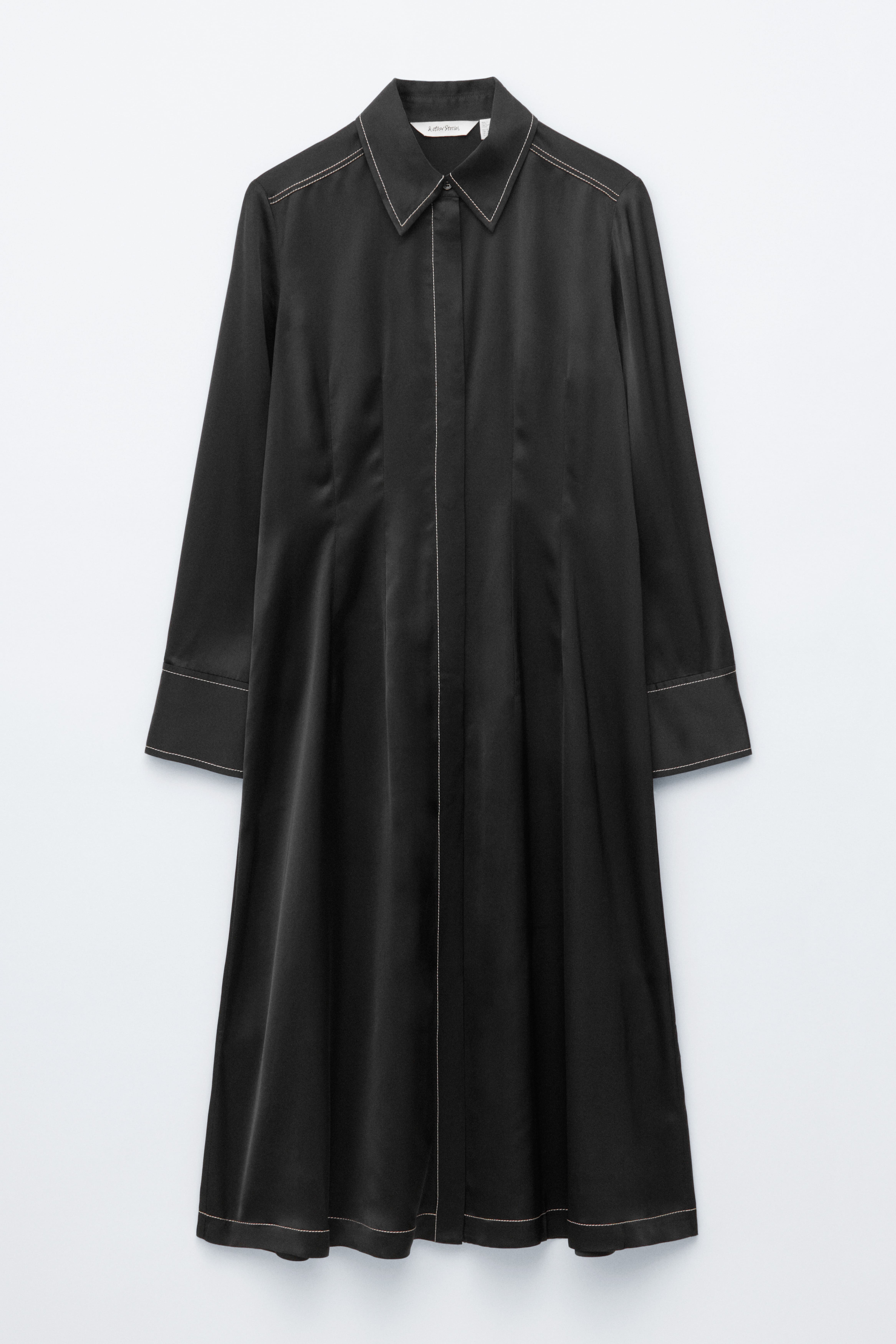 Halflange overhemdjurk - Zwart