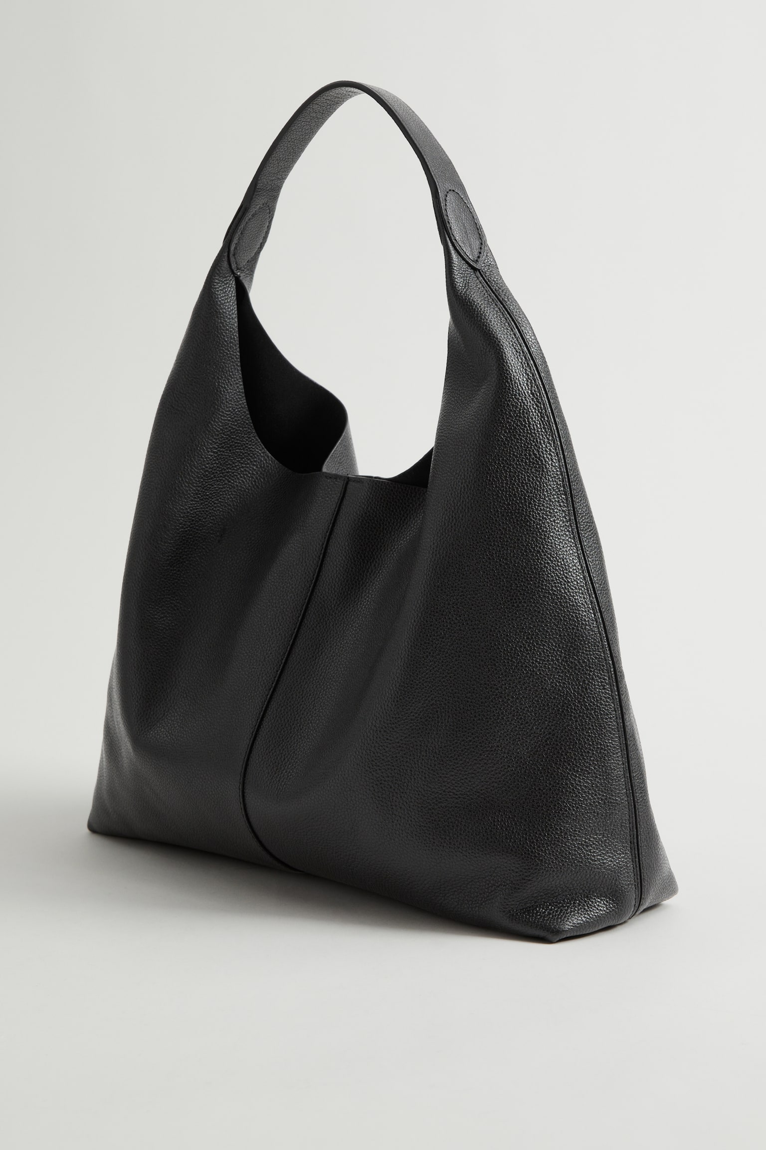 Large Leather Tote - Black - 2