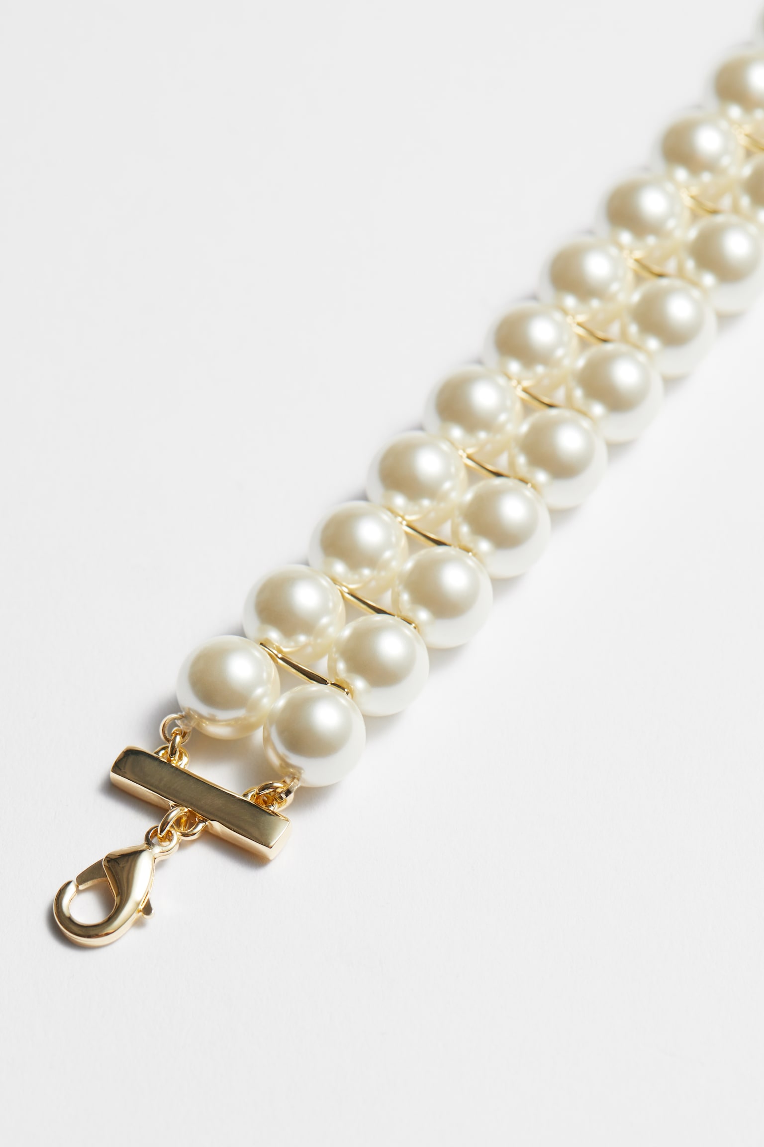 Two-Row Pearl Choker - White - 2