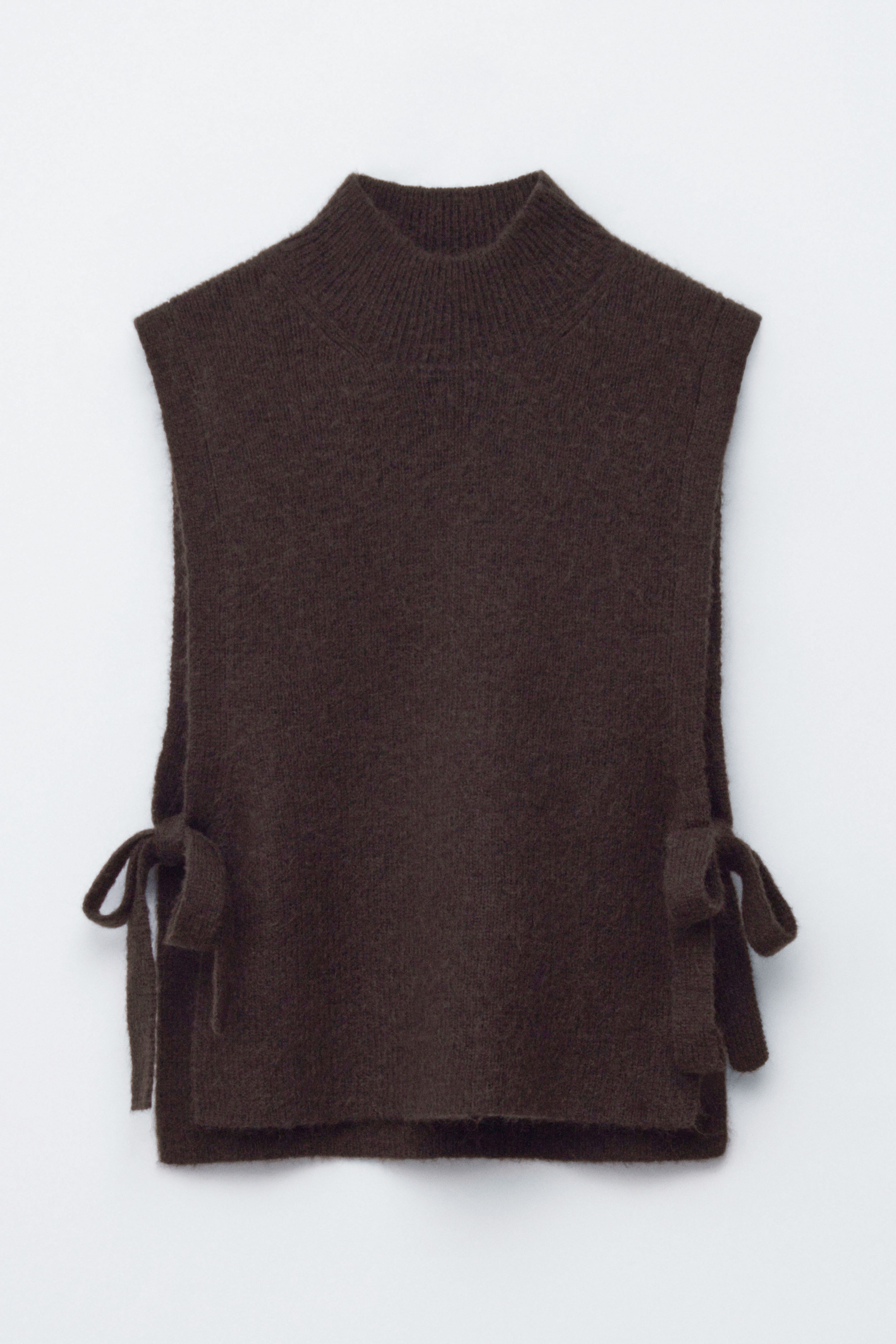 Pullunder aus Wolle mit Kragen - Dunkelbraun/Graubraun/Grau