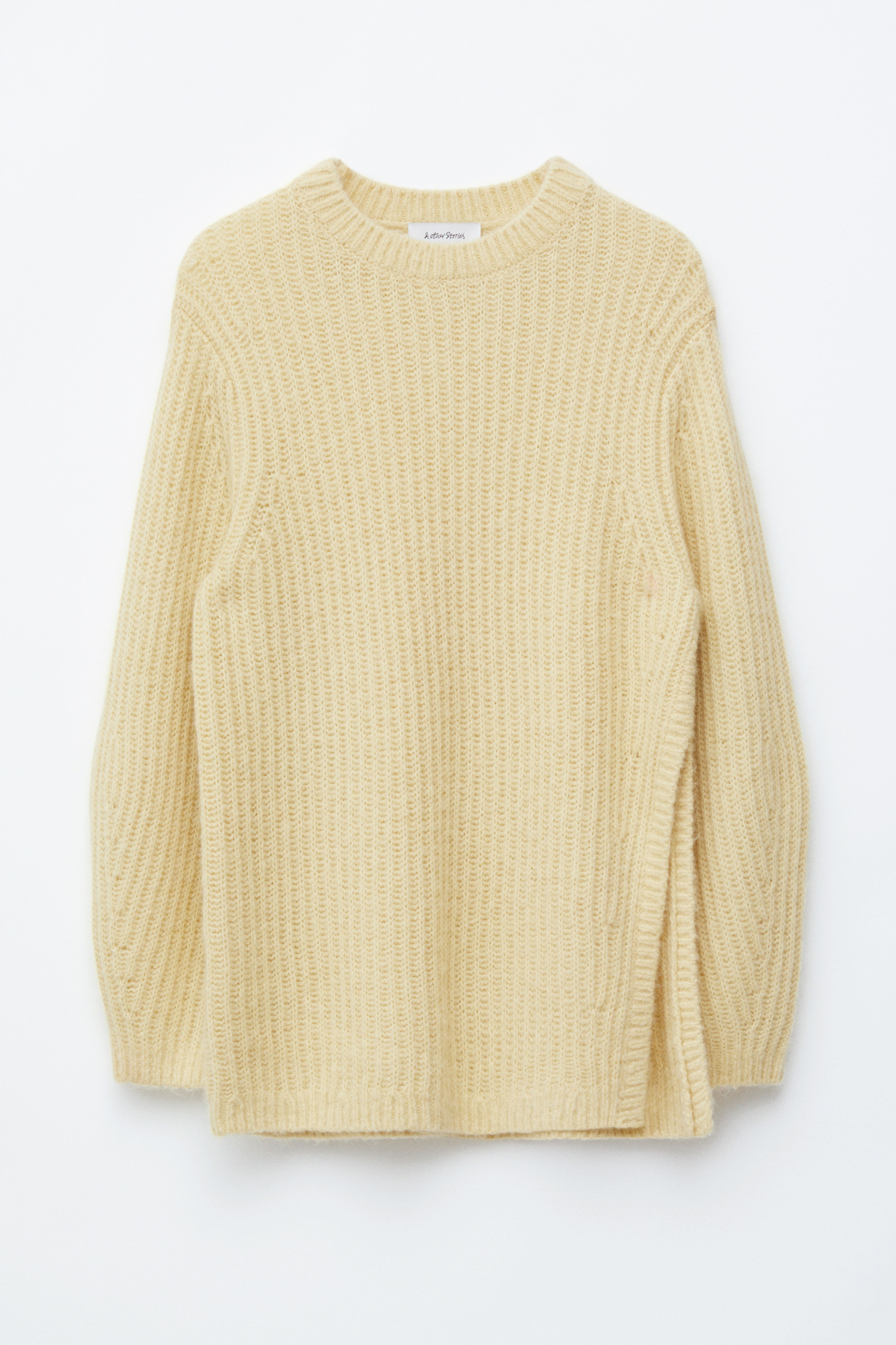 Maglione oversize con spacco profondo - Giallo chiaro