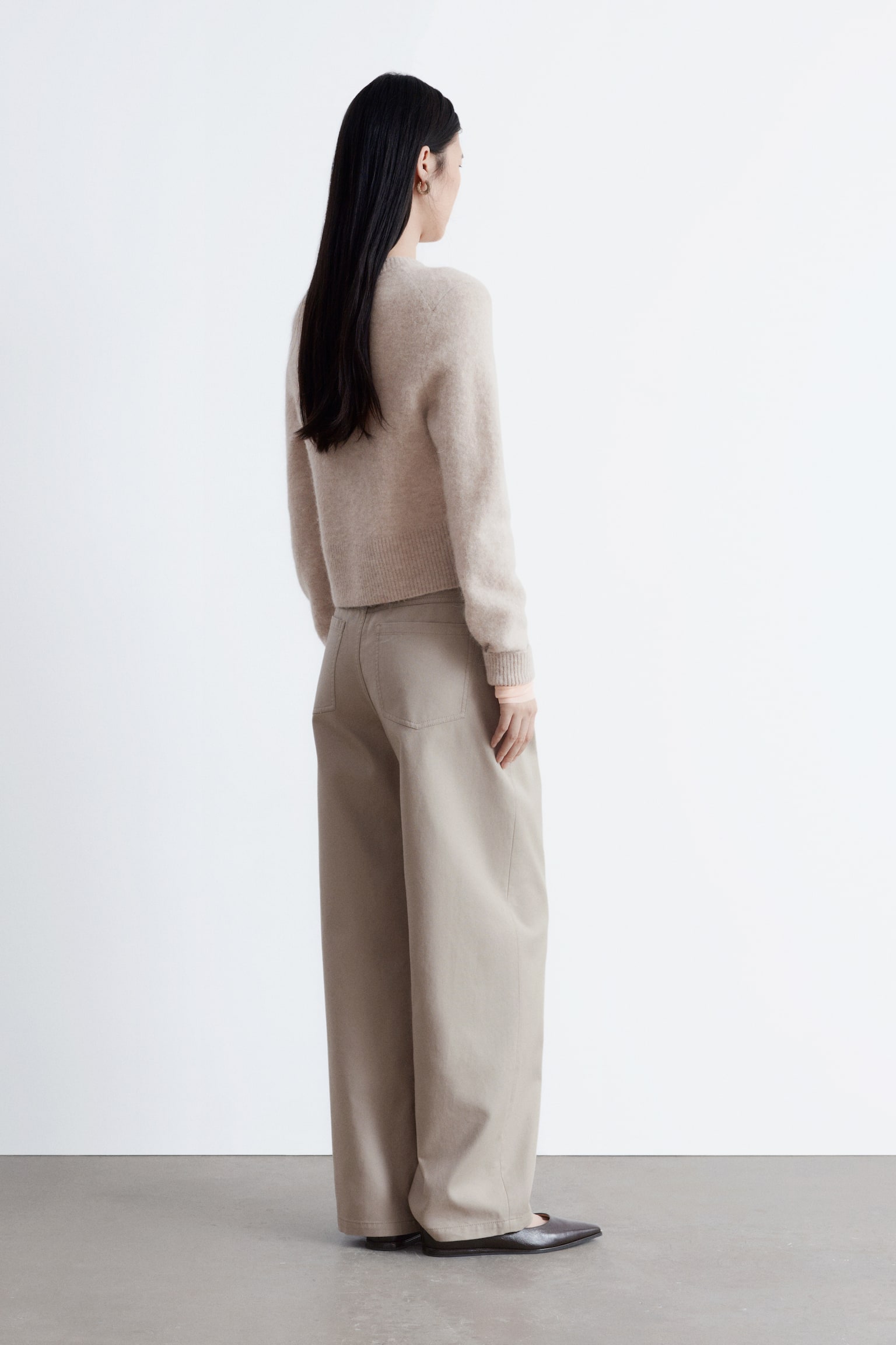 Strikket cardigan i alpakablend - Gråbeige - 5