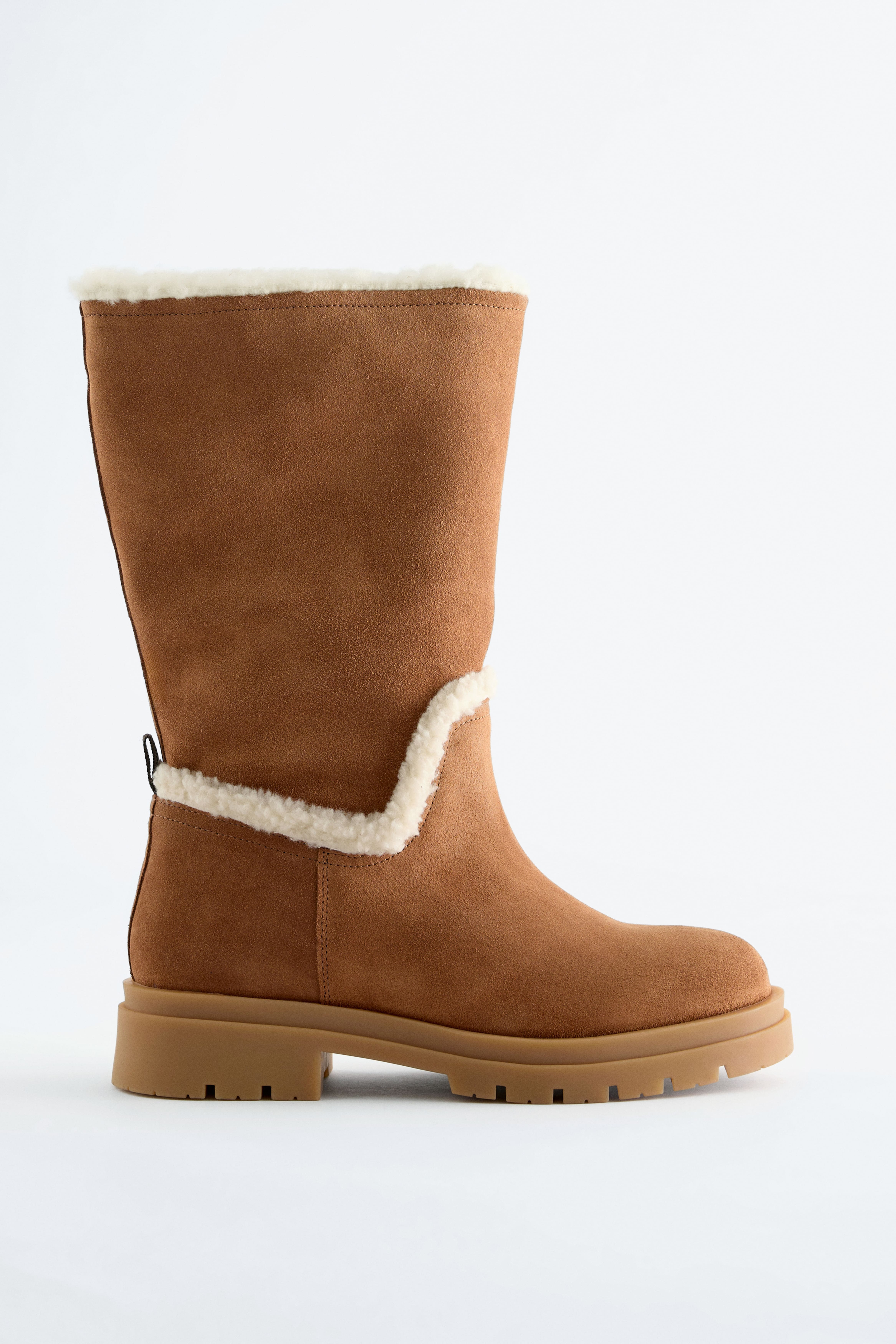 Stiefel mit weitem Schaft - Cognac/Dunkelbraun