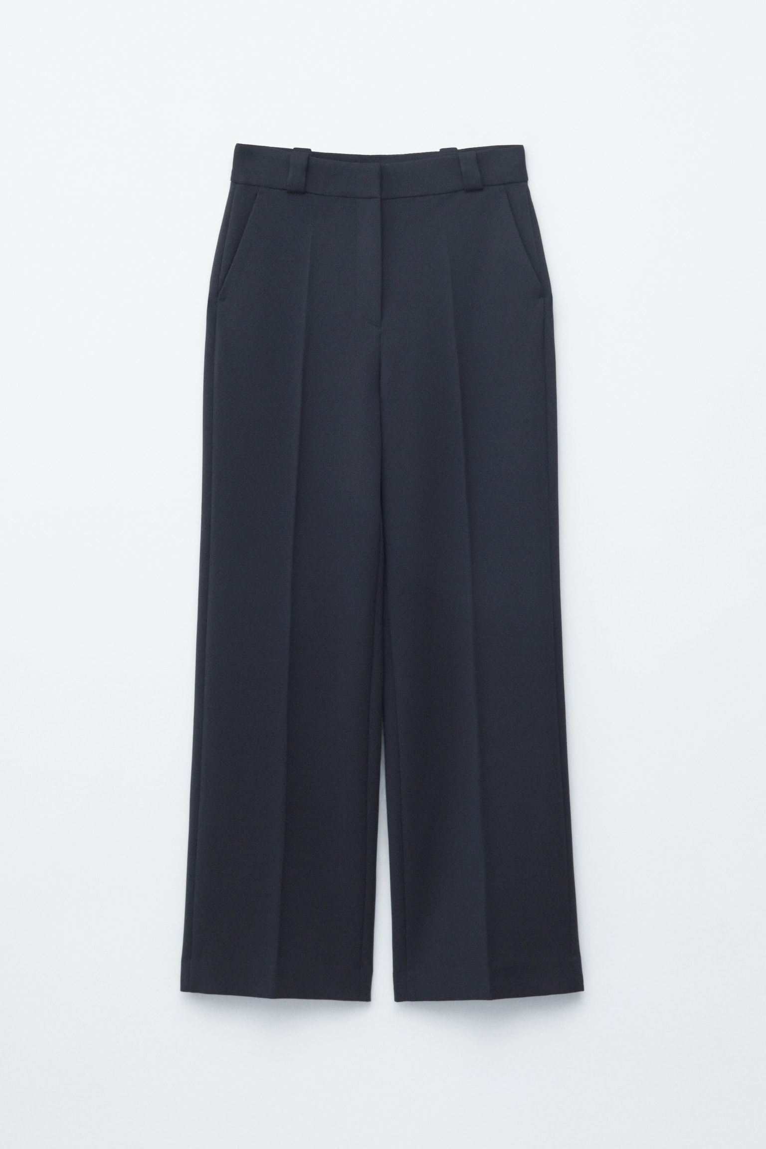 Pantaloni dritti con pieghe pressate - Blu navy/Nero/Verde scuro/Marrone scuro/Crema - 2