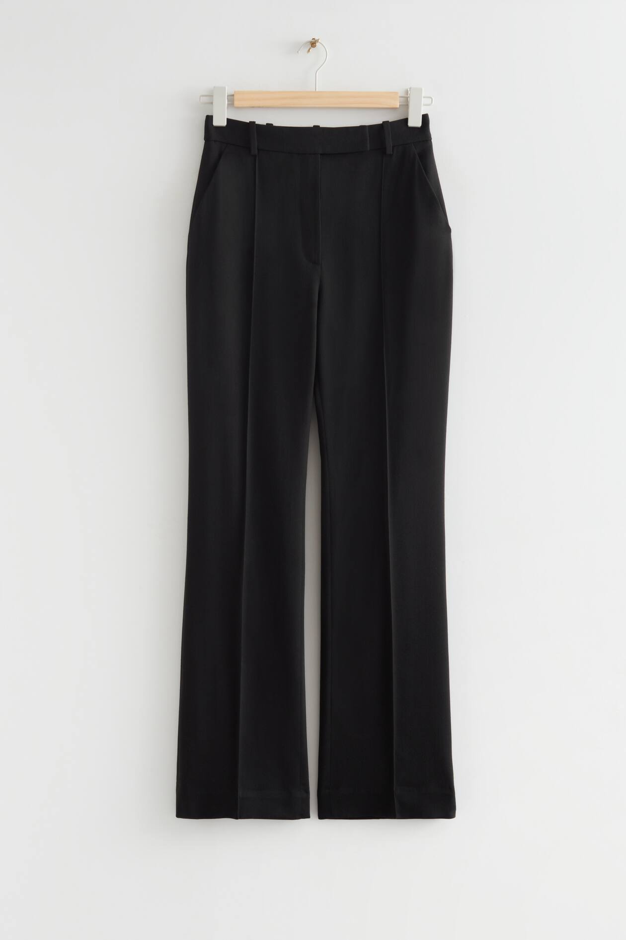 Kick Flare Wool Trousers - High waist - Long - Black - Ladies | H&M GB