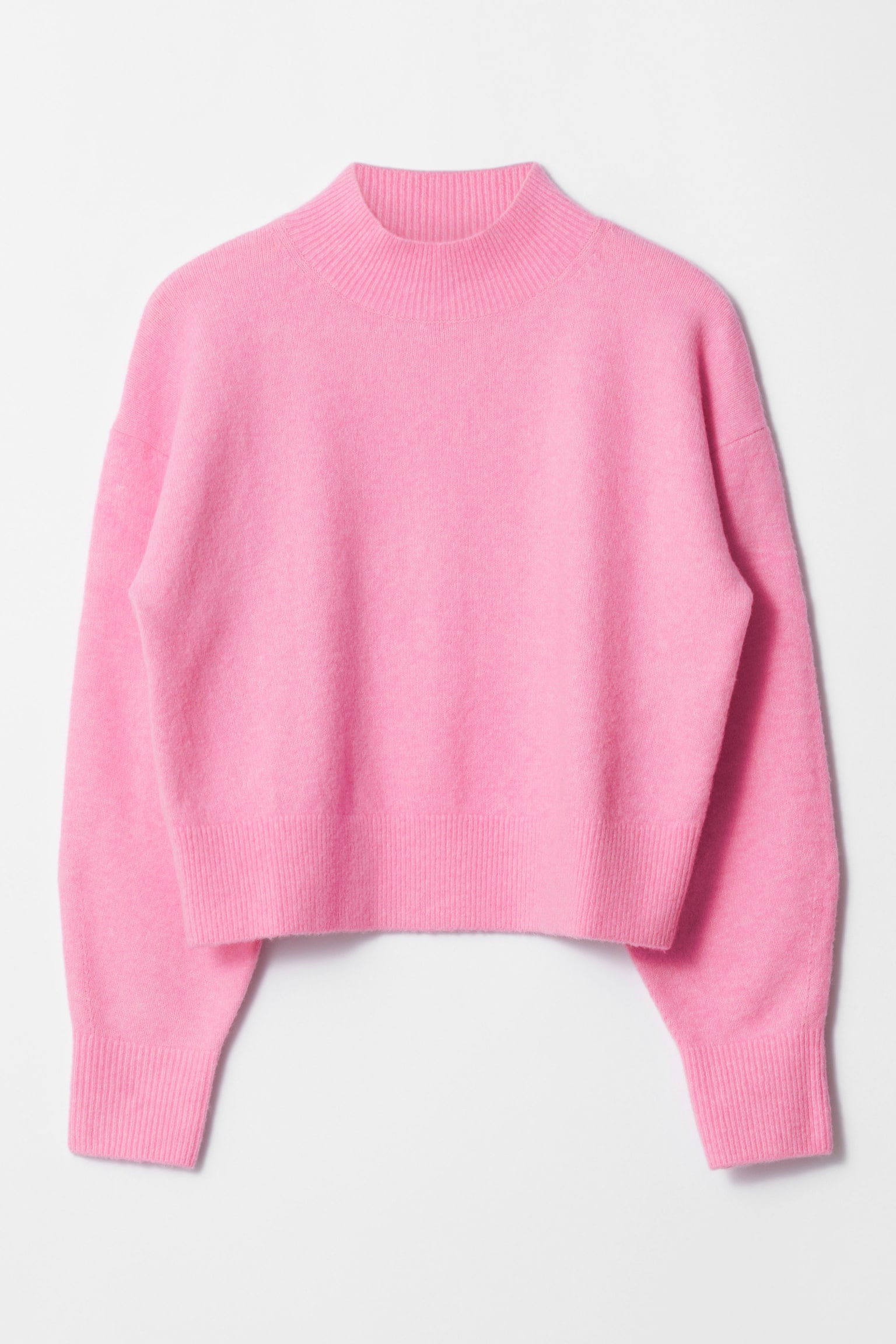 Mock-Neck Sweater - Pink/Dark Green/Red/Caramel/Black/Royal Blue/Blue/Dark Blue/Light Khaki/Light Beige/Mole/Oatmeal - 2