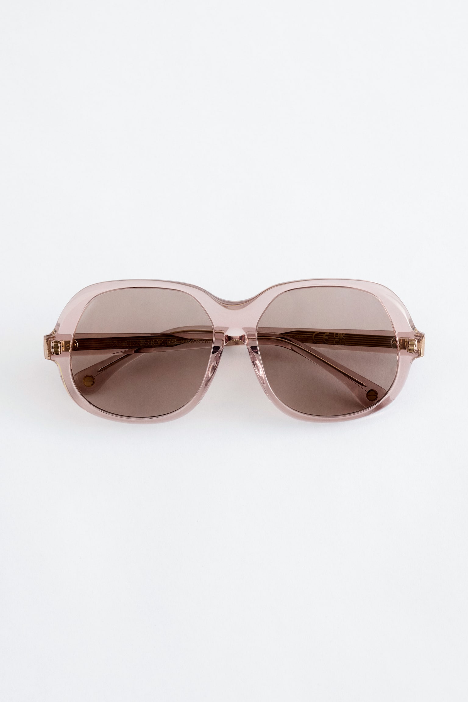 Lunettes de soleil à monture carrée - Rose poudré/Gris