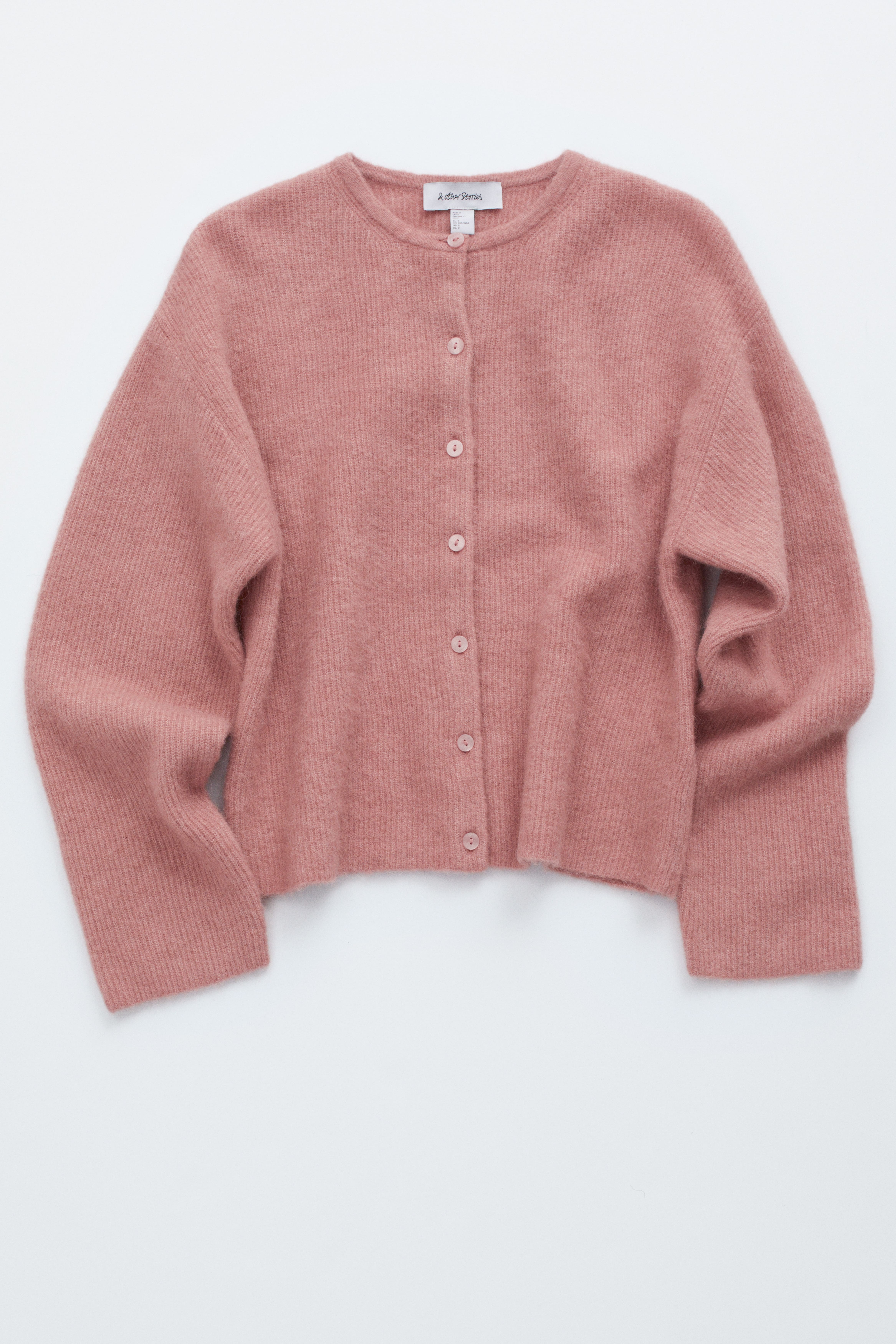 Cardigan en maille d’alpaga mélangé - Rose poudré/Beige/Jaune pastel/Vert/Blanc/Gris/Taupe/Bordeaux chiné