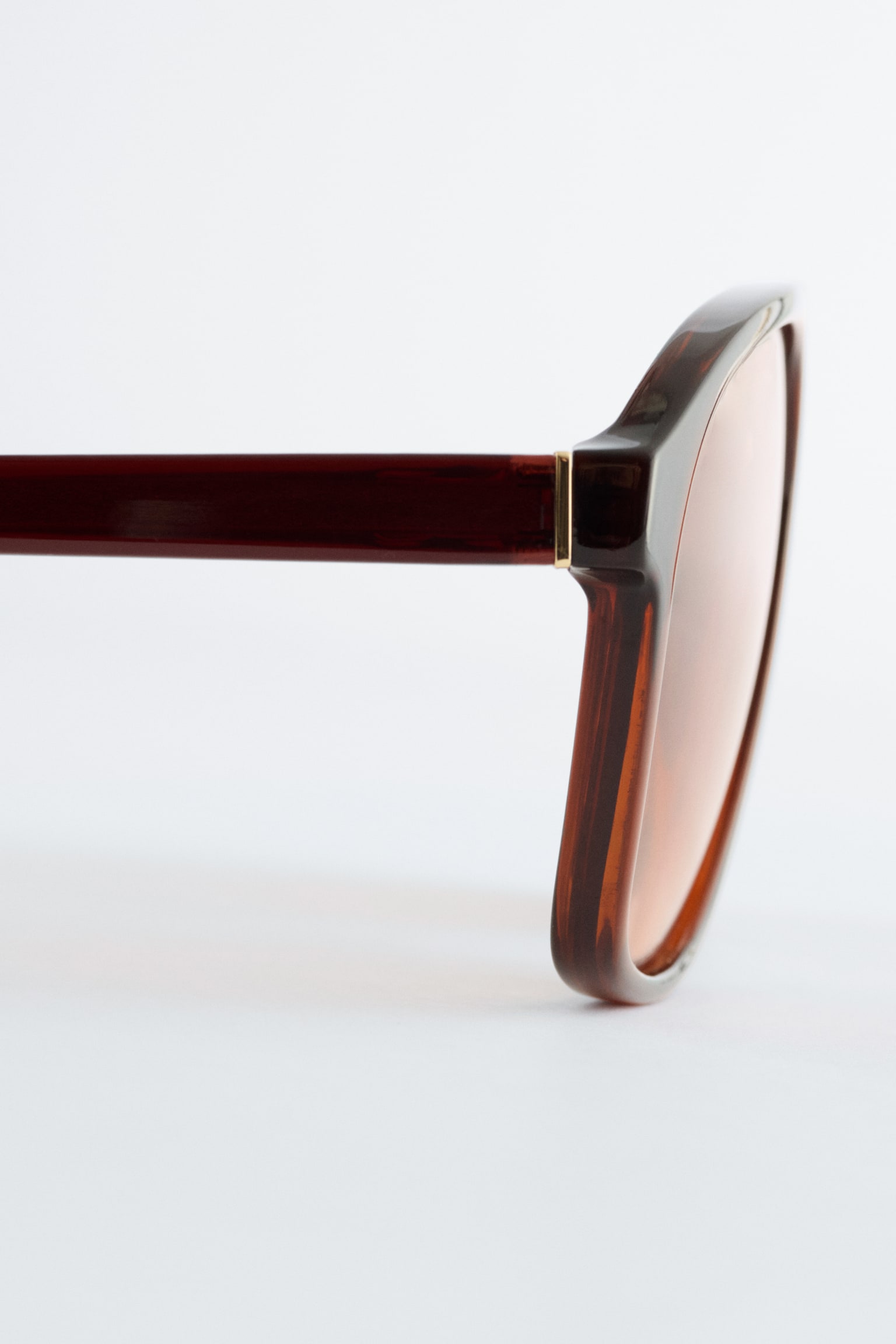 Oversized-Sonnenbrille im Piloten-Stil - Dunkelbraun/Braun/Gelb - 3