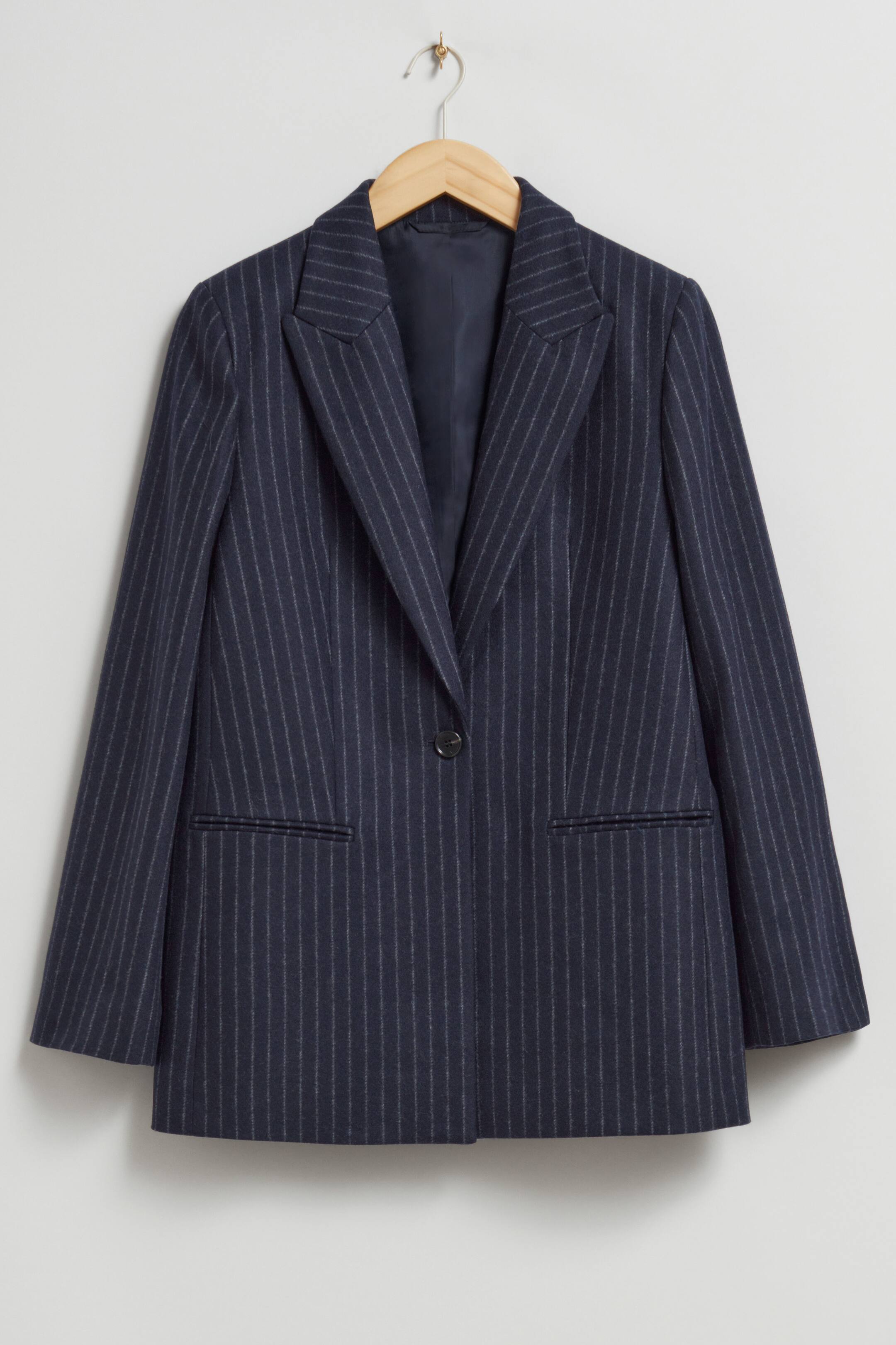 Oversized-Blazer - Langarm - Normale Länge - Marineblau  