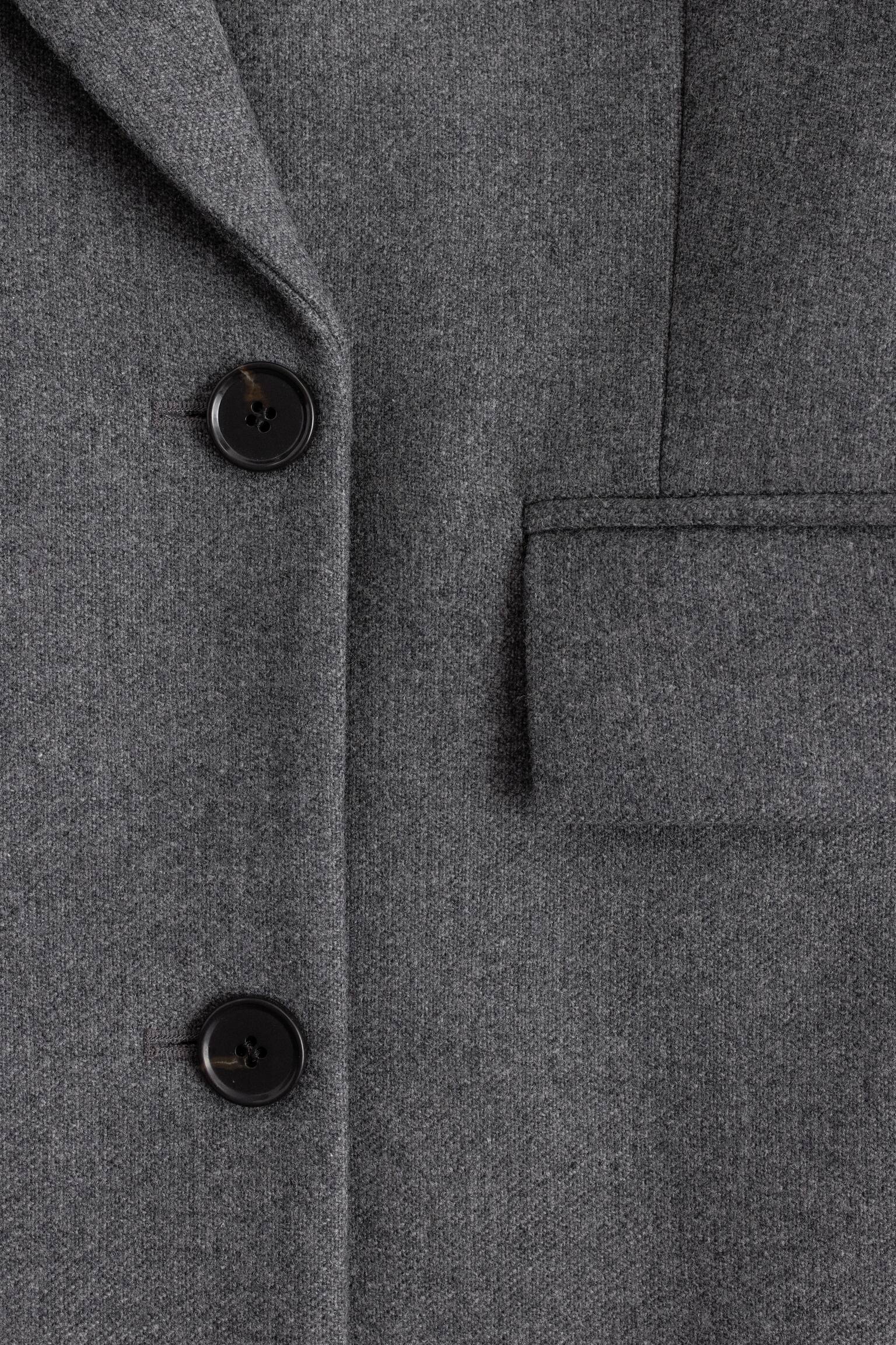 Langer Wollmantel - Grau meliert - 10