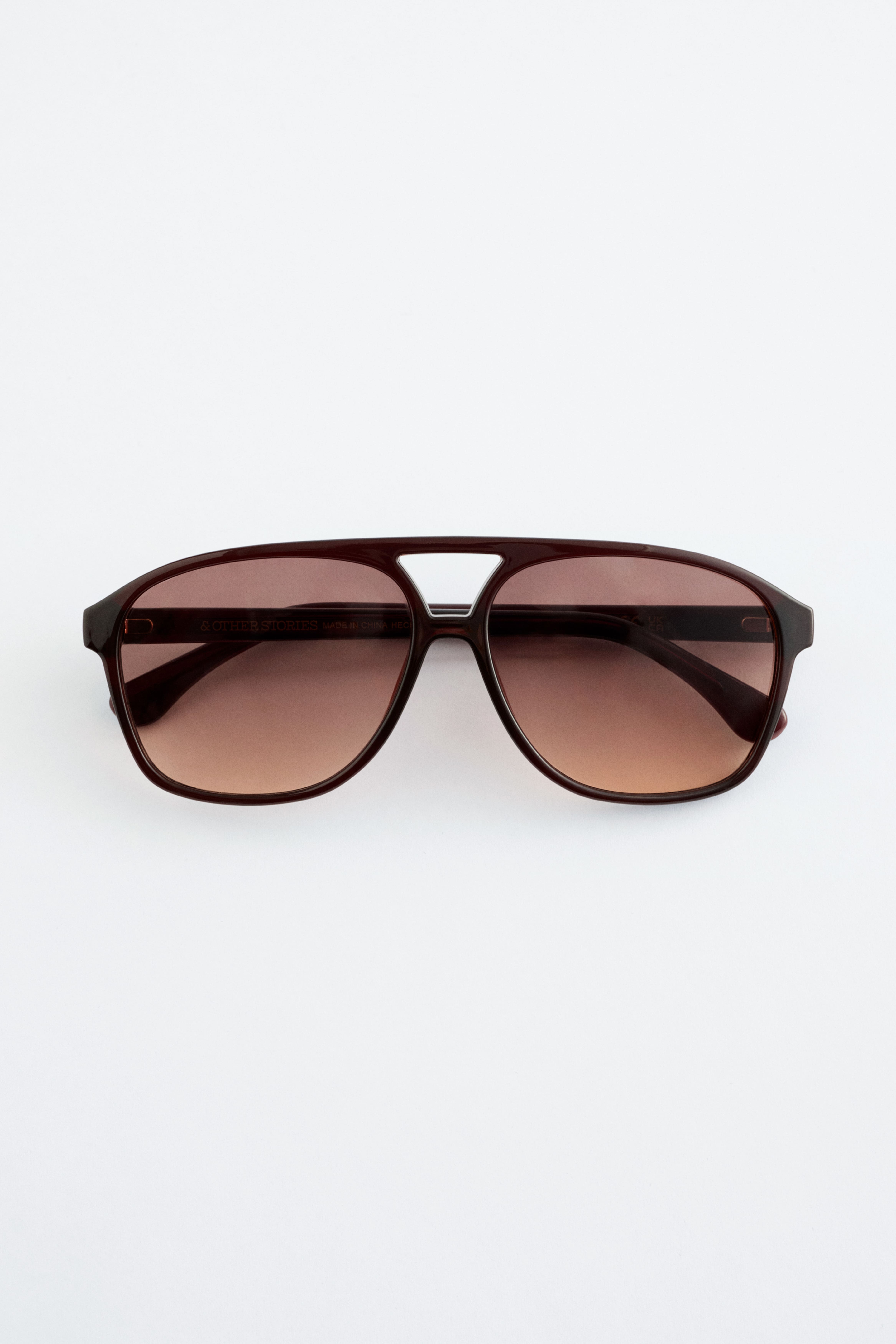 Lunettes de soleil oversize de style aviateur - Marron foncé/Brun/Jaune