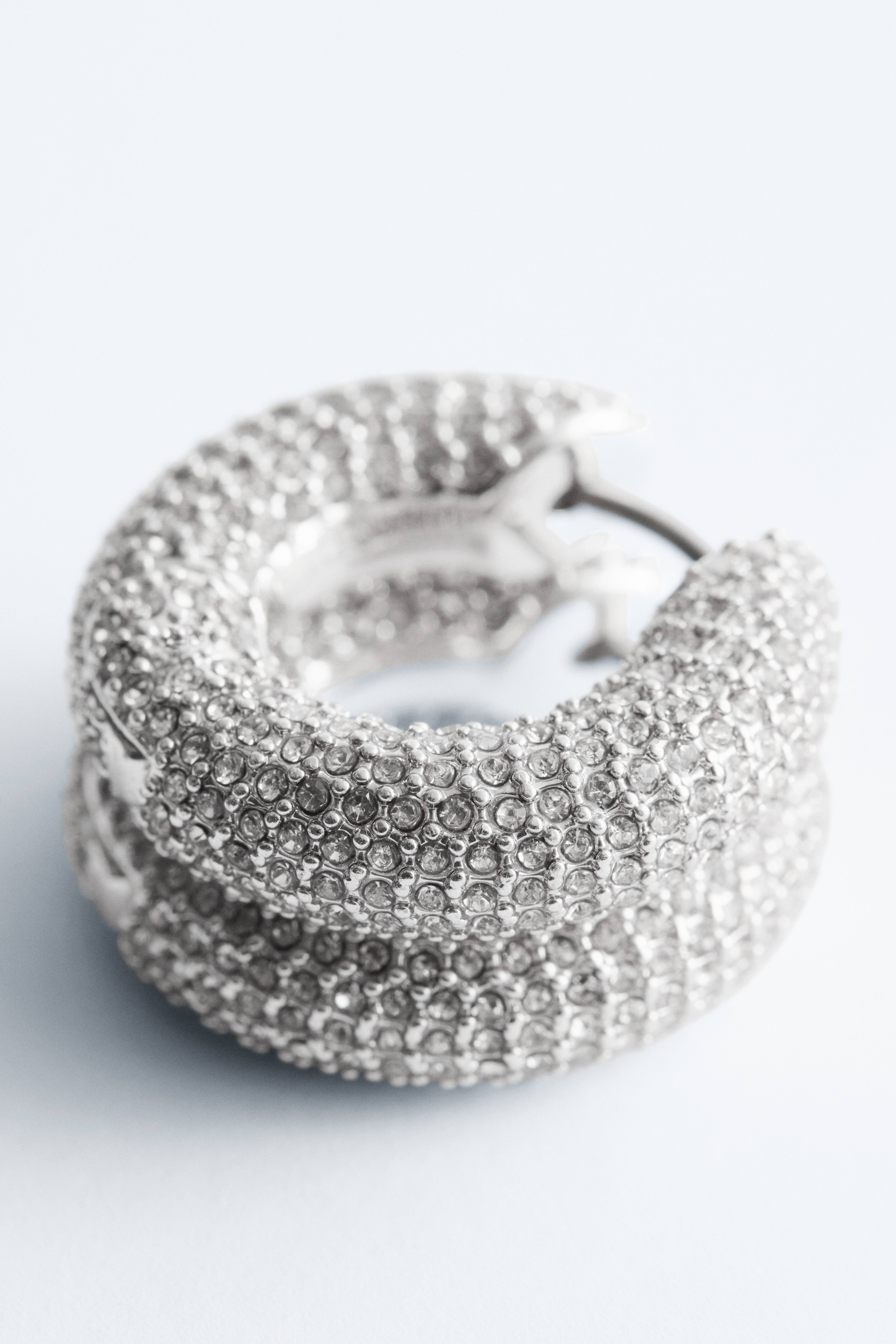 Kristall-Creolen - Silber