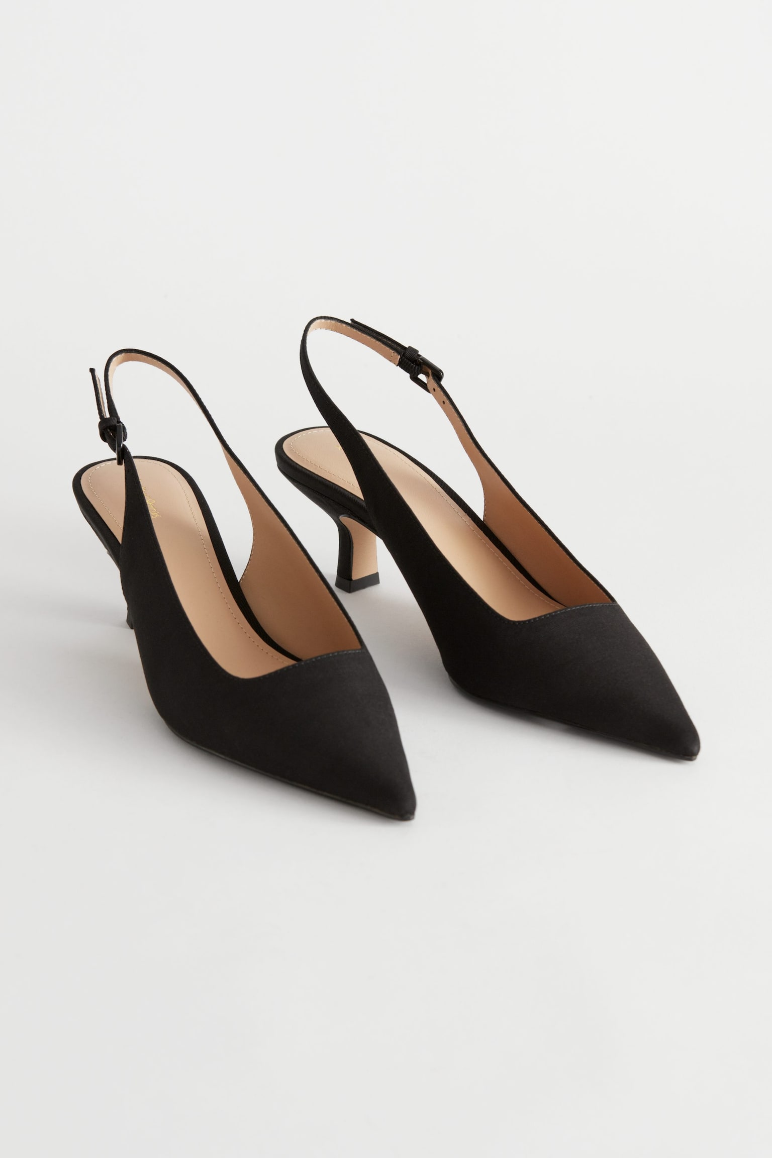 Pointed Slingback Pumps - Black/Mahogany - 5